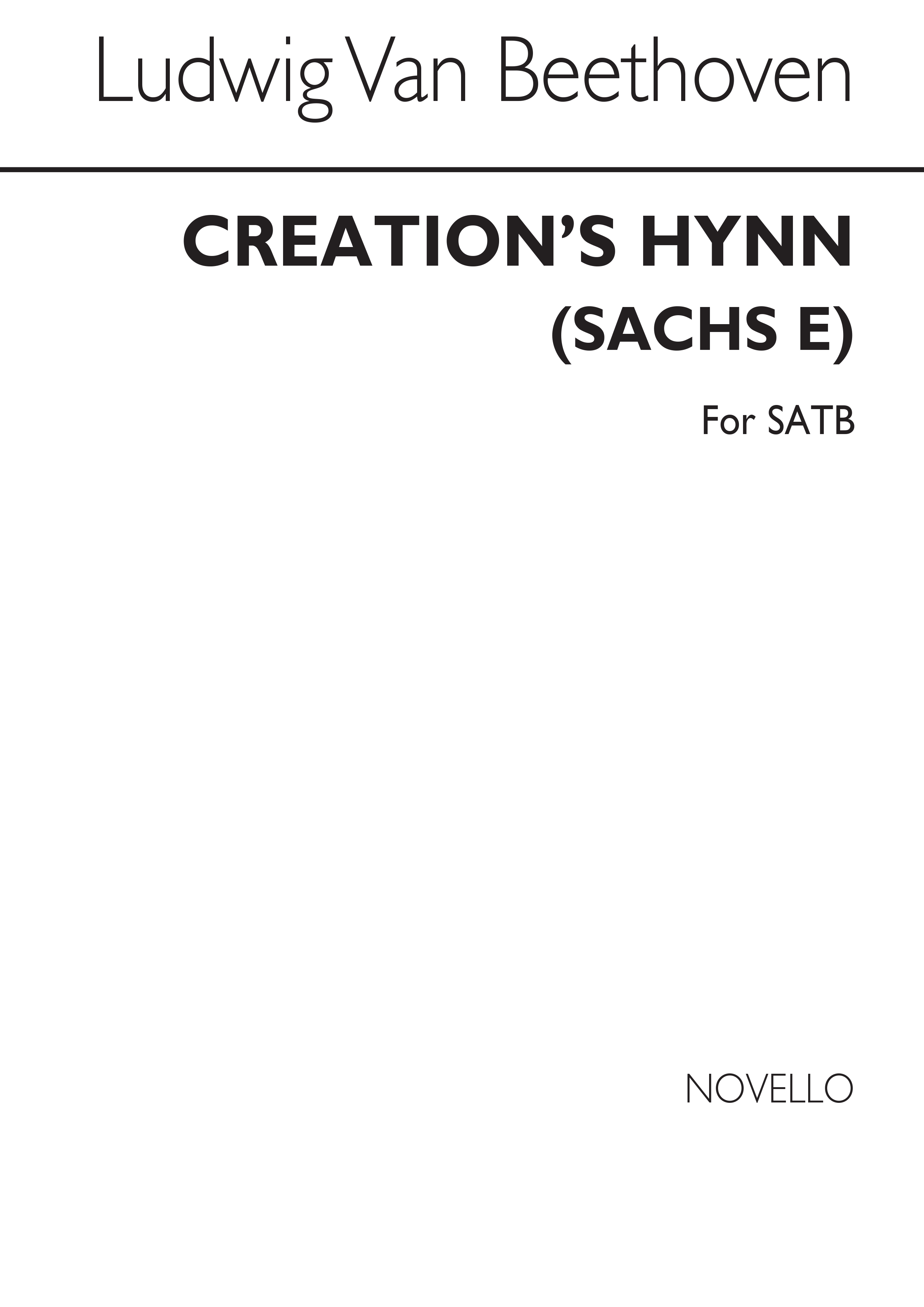 Ludwig van Beethoven: Creation's Hymn (SATB): SATB: Vocal Score