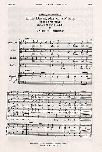 Malcolm Sargent: Little David play on your harp: SATB: Vocal Score