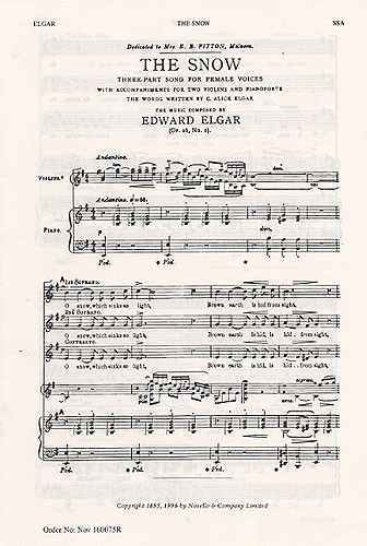 Edward Elgar: The Snow Op.26 No.1: SSA: Vocal Score