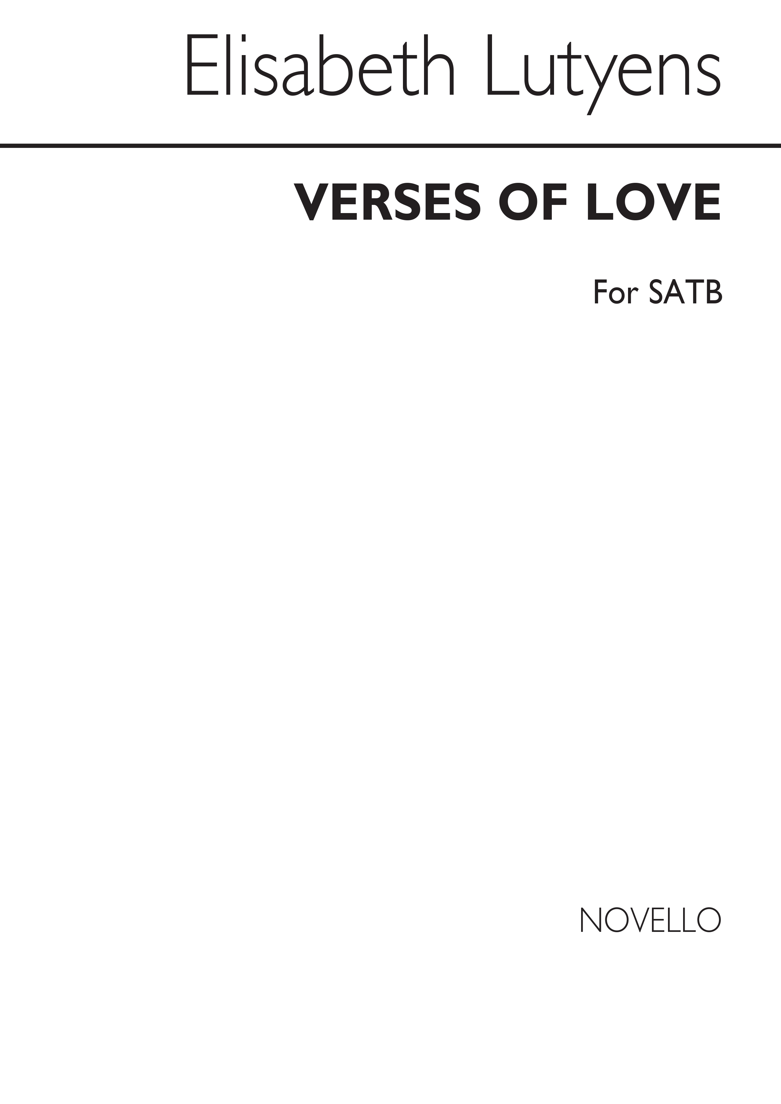 Elisabeth Lutyens: Verses Of Love: SATB: Vocal Score