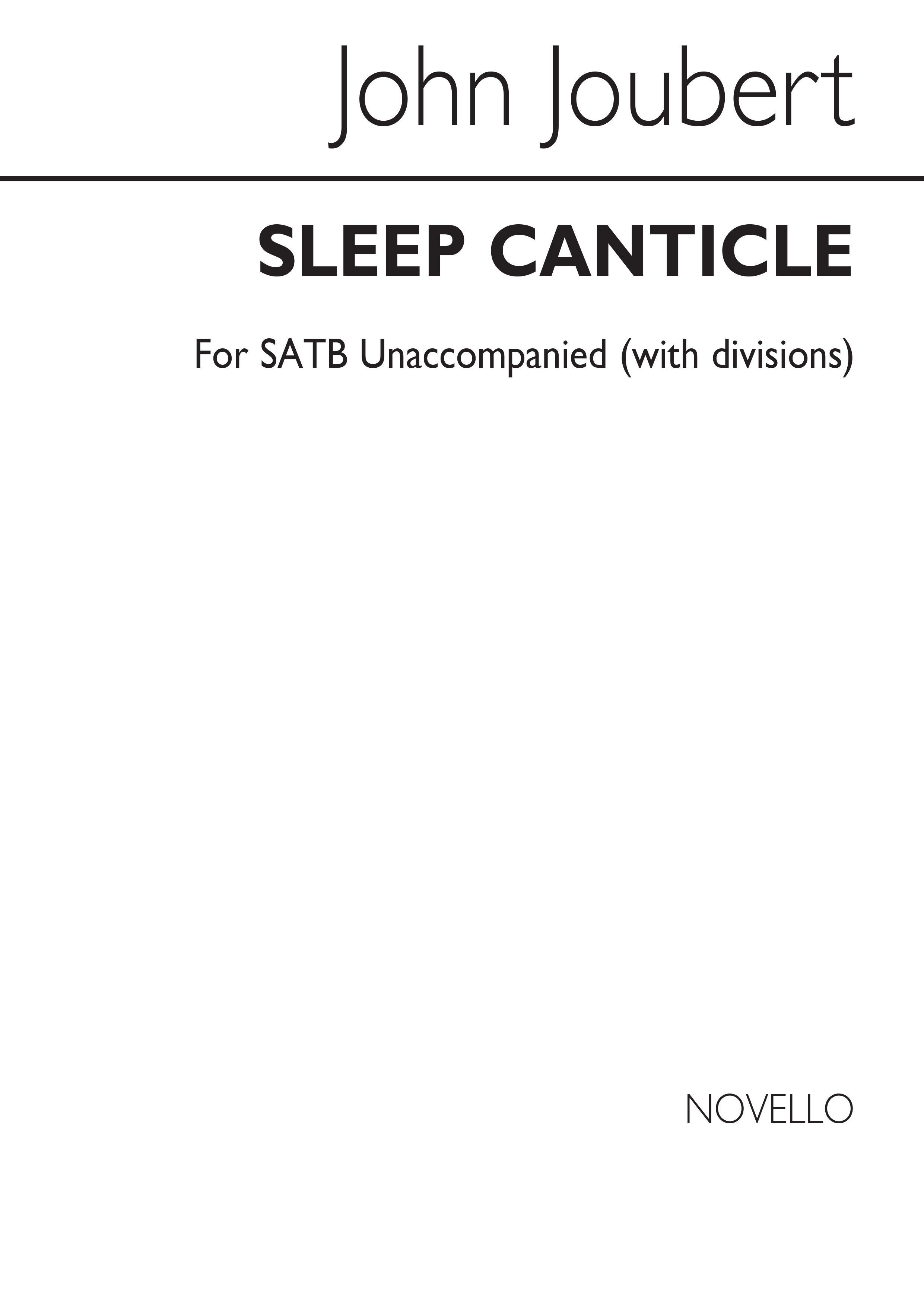 John Joubert: Sleep Canticle: SATB: Vocal Score