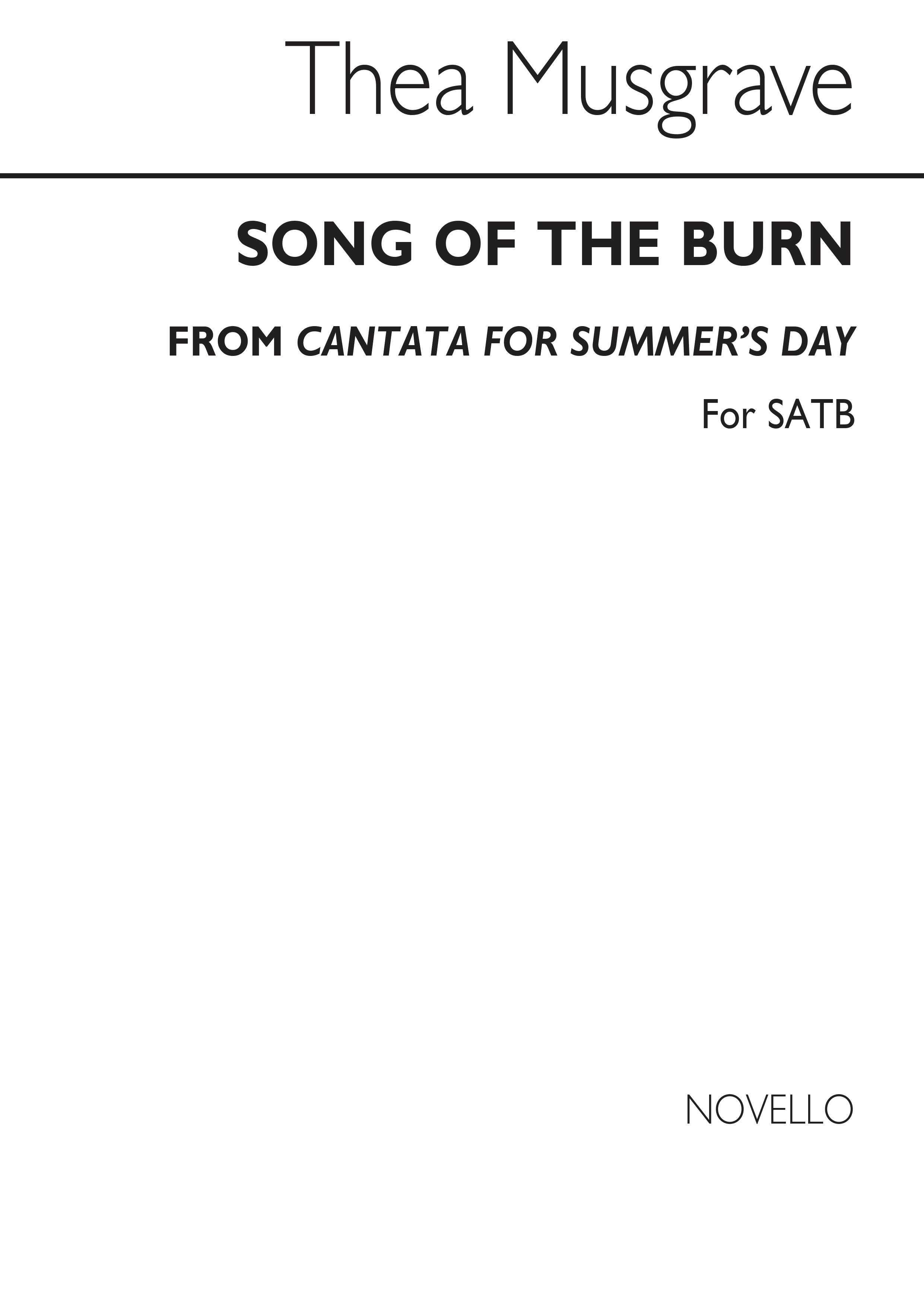 Thea Musgrave: Song Of The Burn: SATB: Vocal Score
