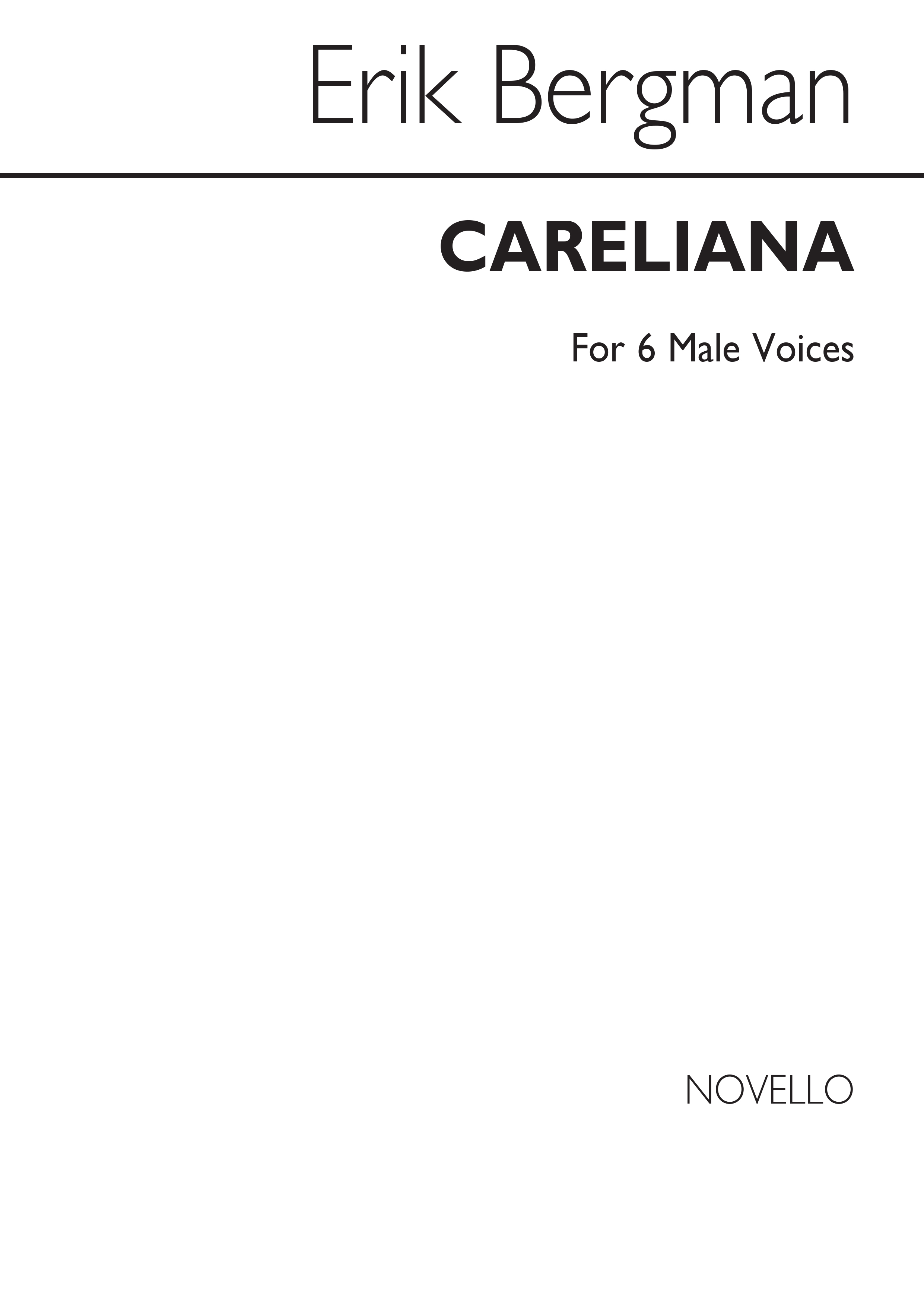 Erik Bergman: Careliana: Men's Voices: Vocal Score
