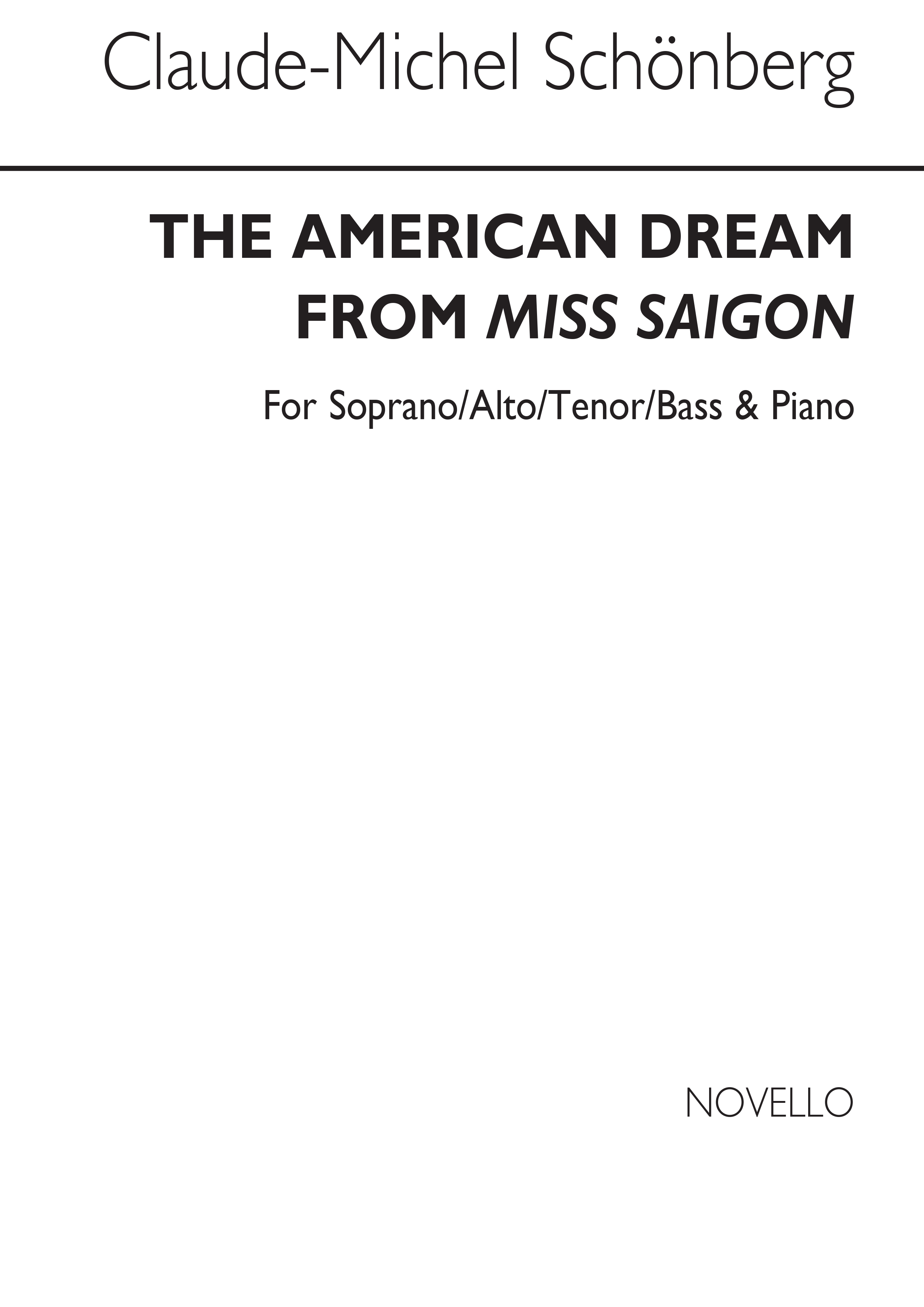 Claude-Michel Schönberg: The American Dream Show - Singles: SATB: Single Sheet