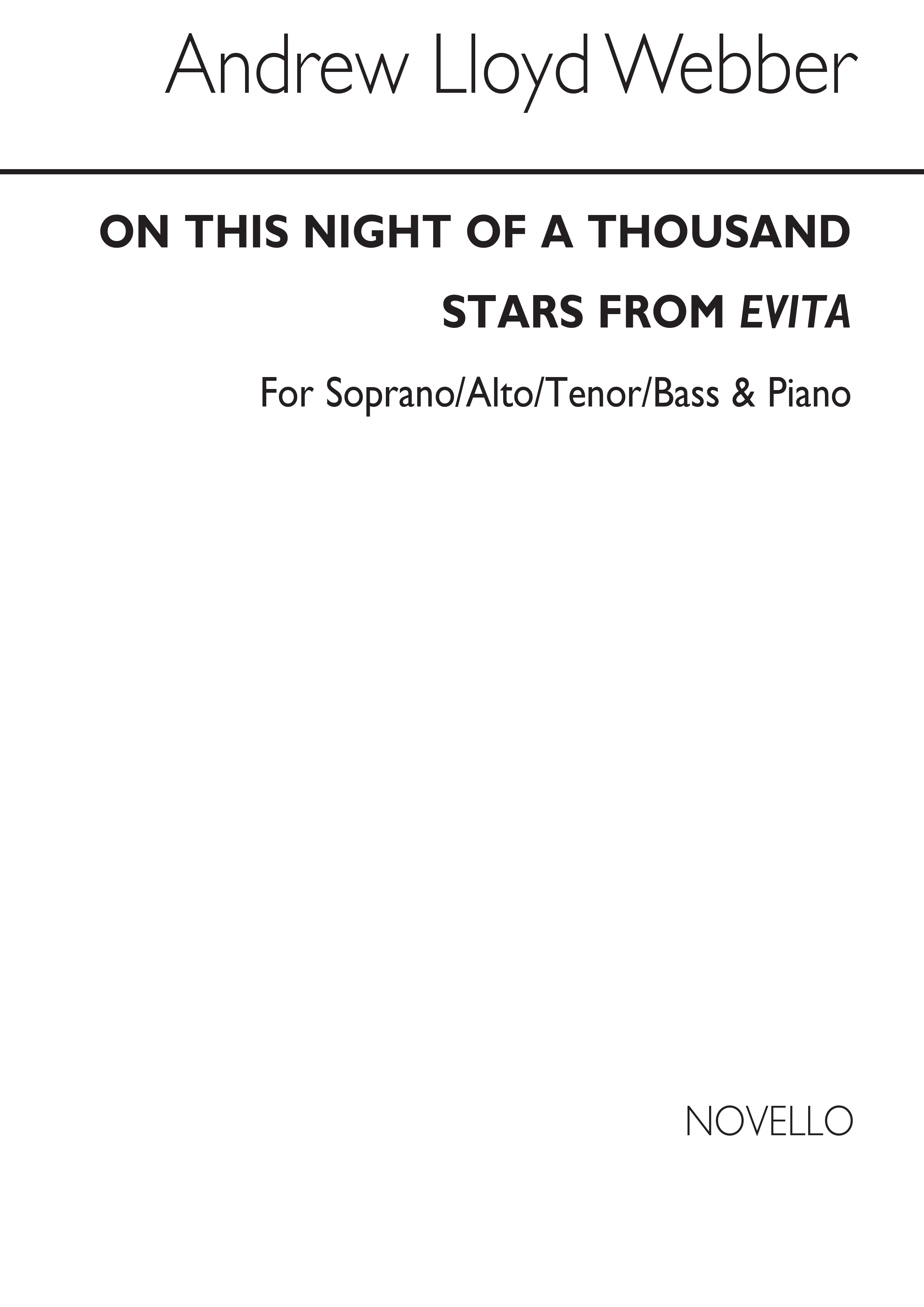 Andrew Lloyd Webber: On This Night Of A Thousand Stars Show Singles: SATB: Vocal