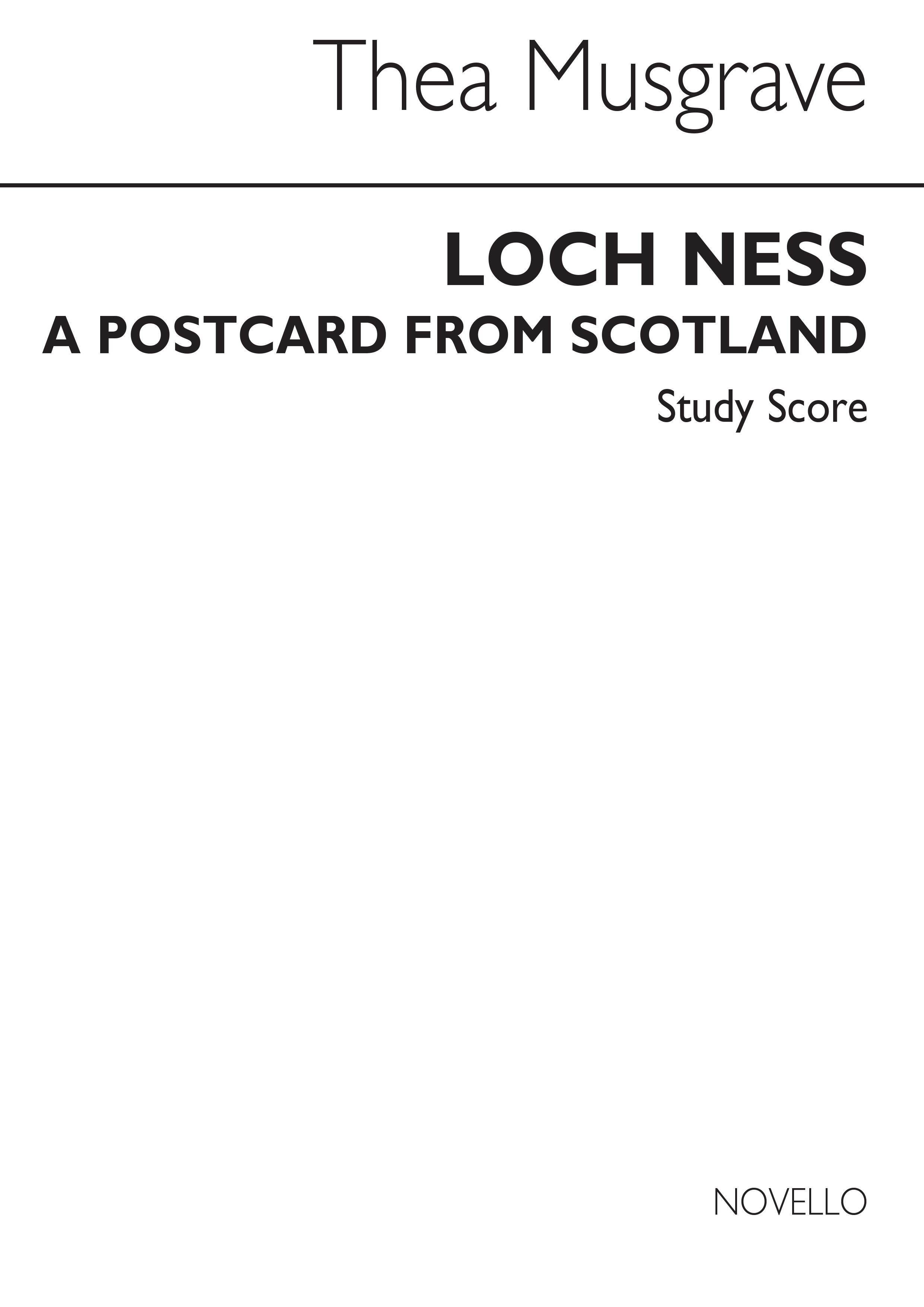 Thea Musgrave: Loch Ness - A Postcard From Scotland: Orchestra: Score