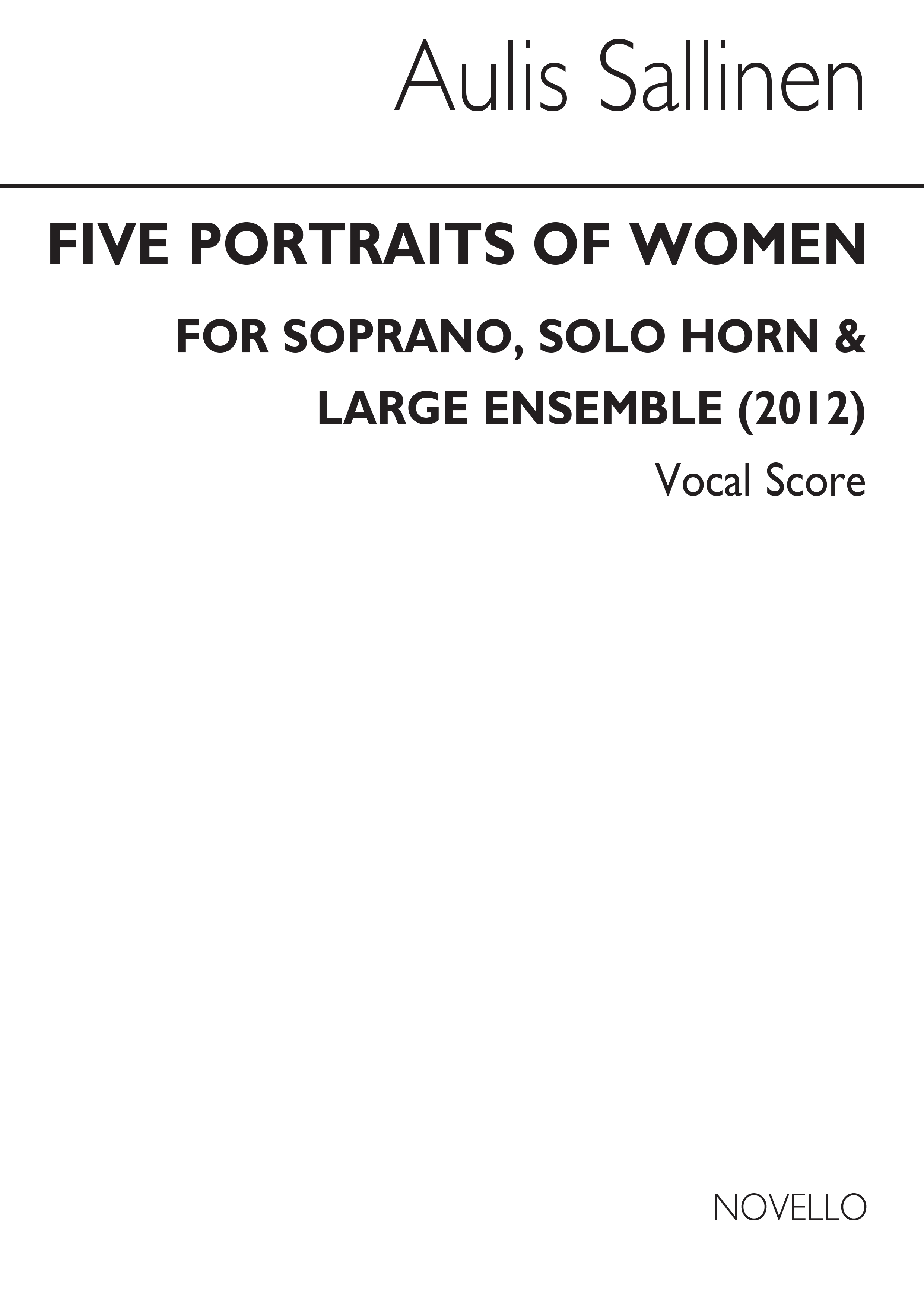 Aulis Sallinen: Five Portraits of Women: Soprano: Vocal Score