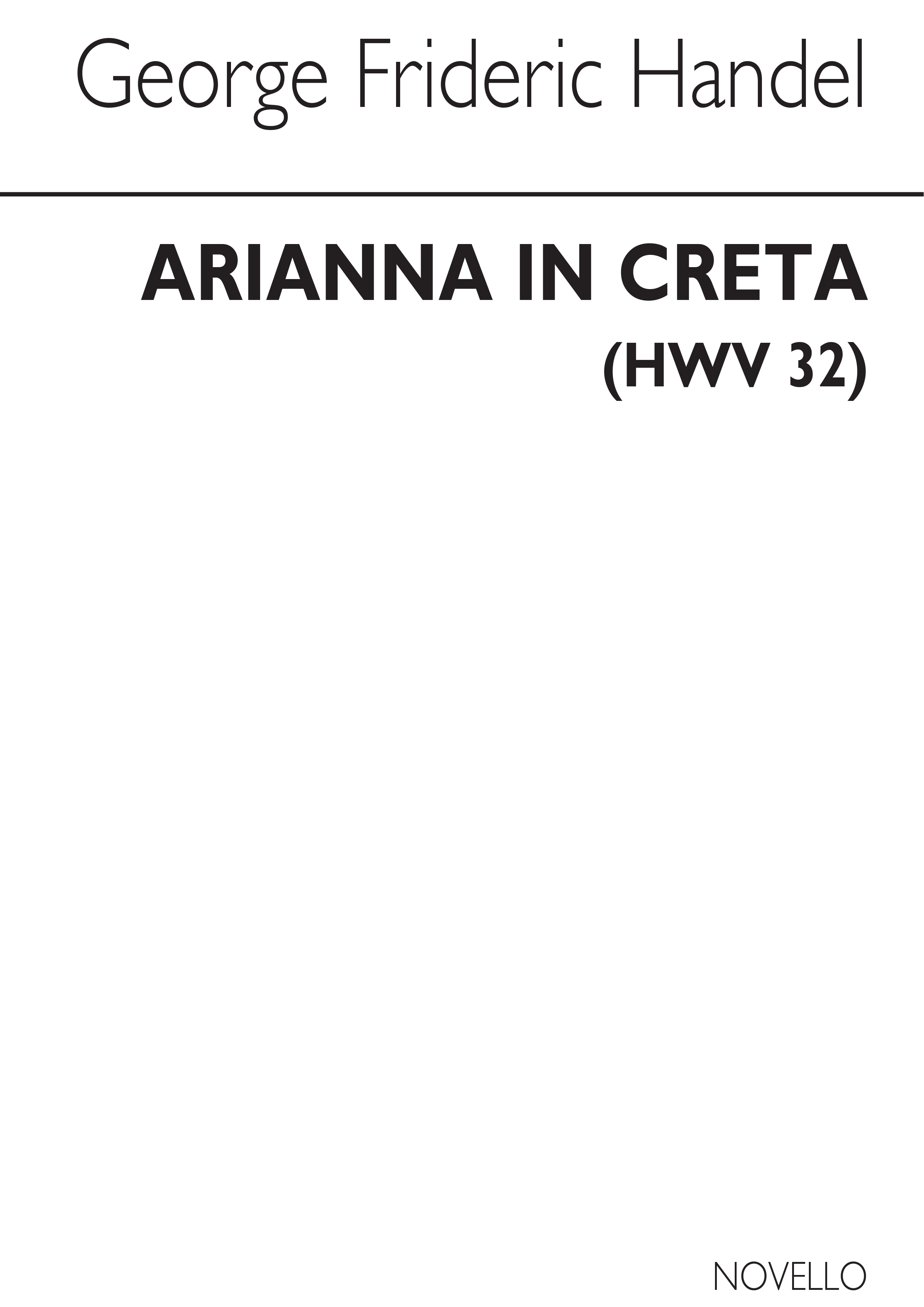 Georg Friedrich Händel: Arianna In Creta HWV 32: SATB: Score