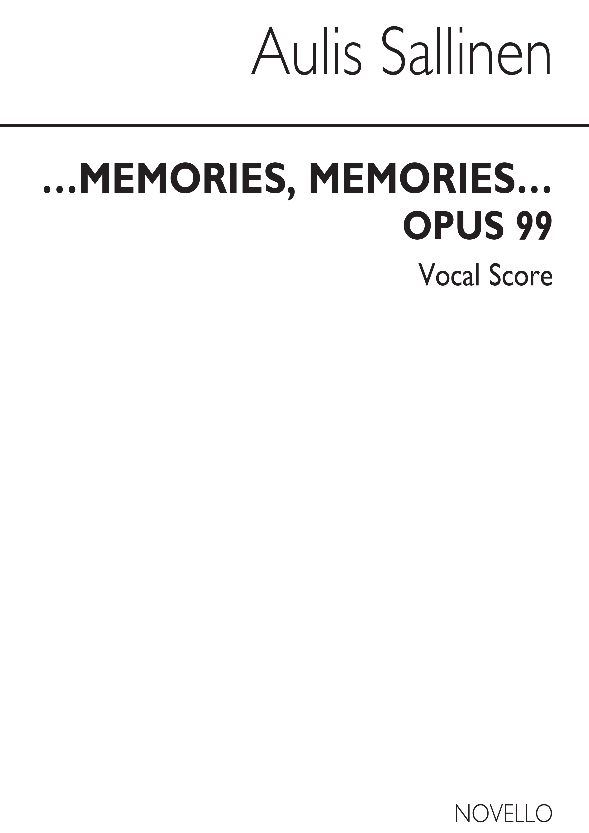 Aulis Sallinen: Memories  Memories?: SSA: Vocal Score