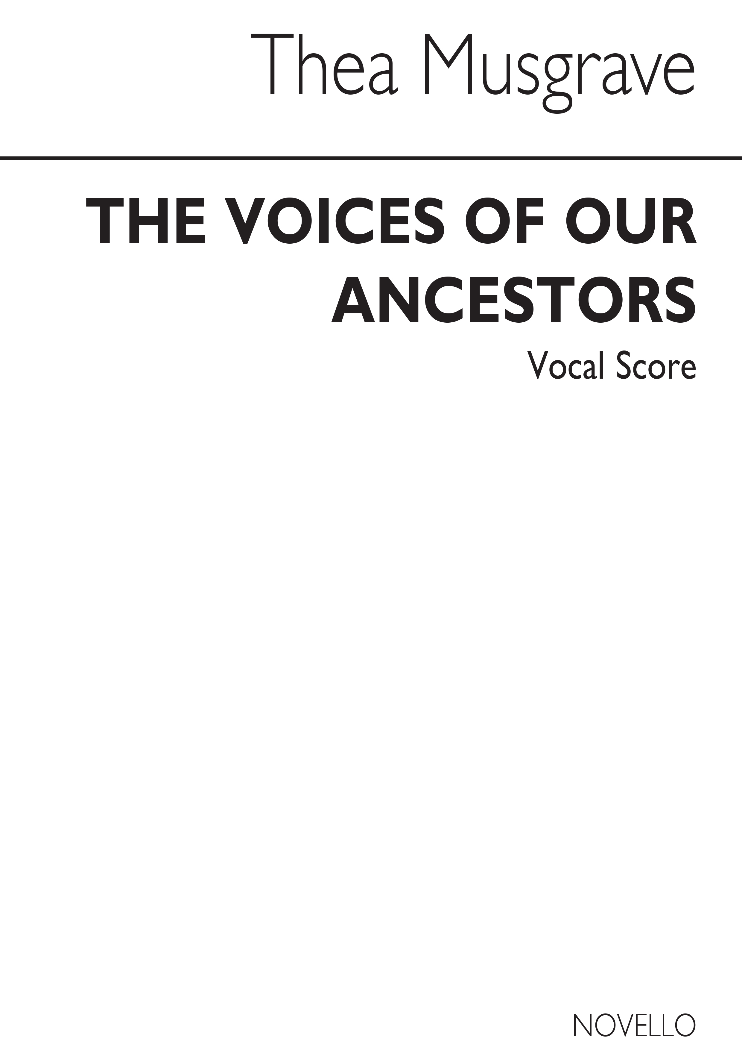 Thea Musgrave: The Voices Of Our Ancestors: SATB: Vocal Score