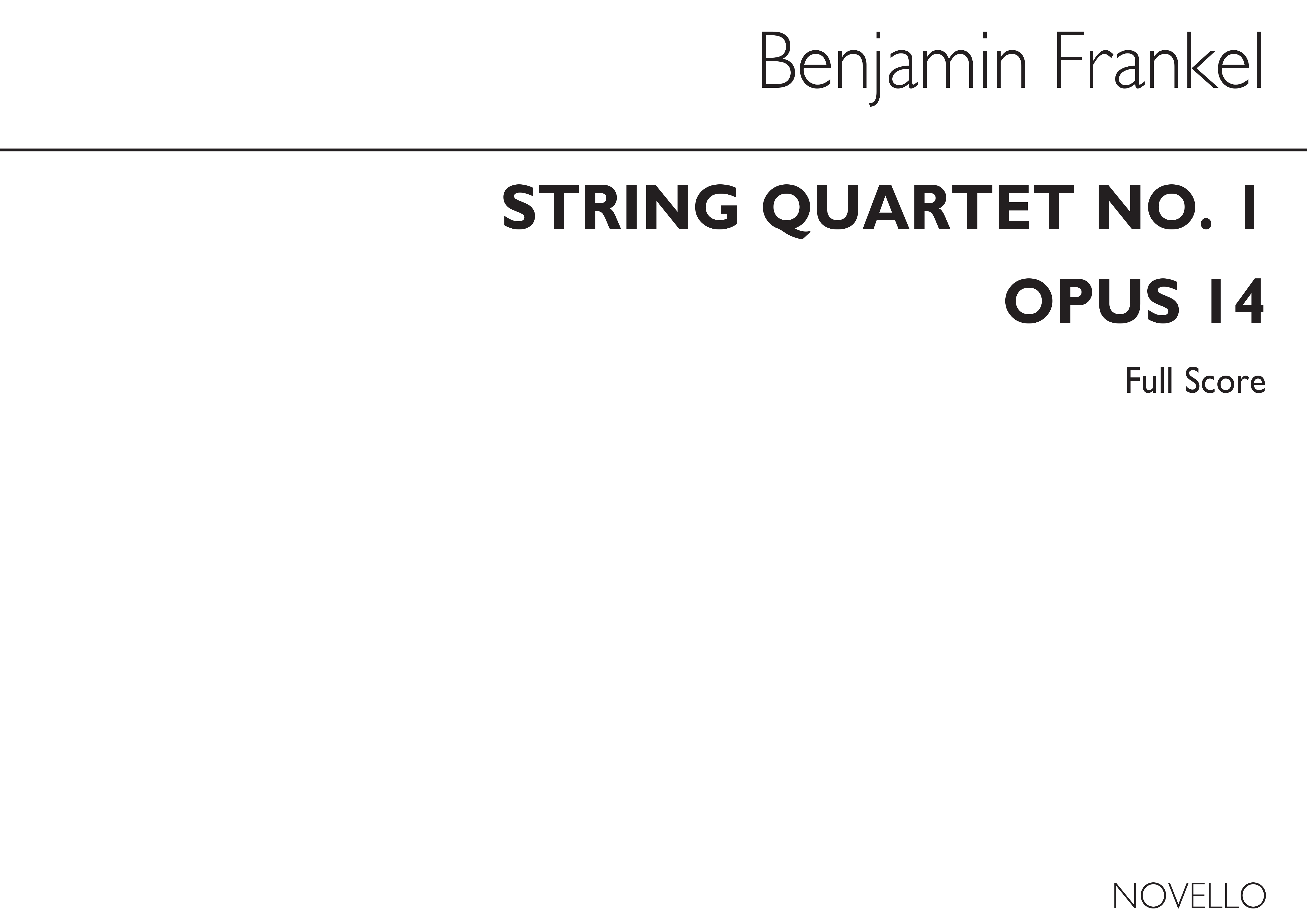 Benjamin Frankel: String Quartet No.1 Op.14: String Quartet: Score
