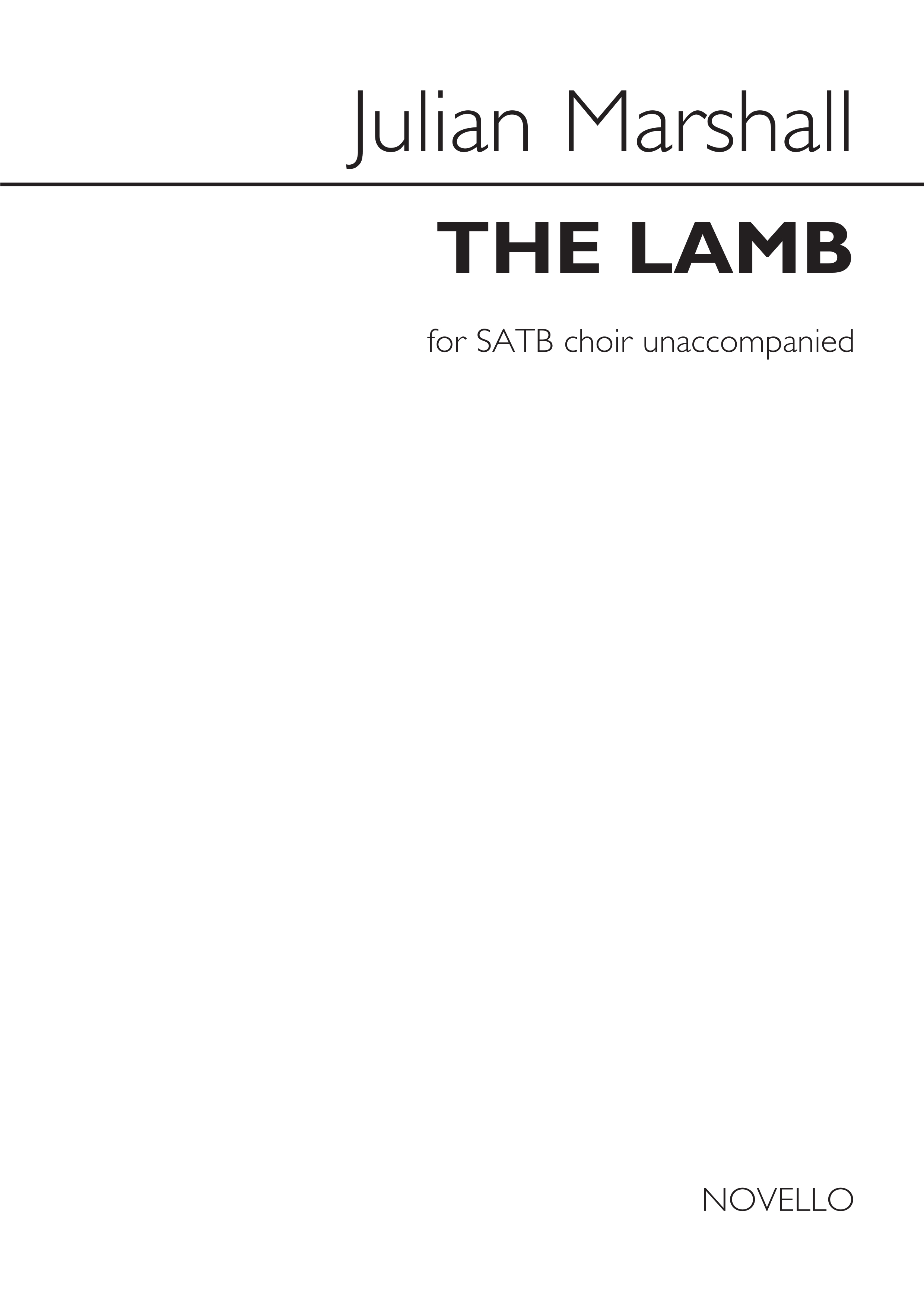Julian Marshall: The Lamb: SATB: Vocal Score