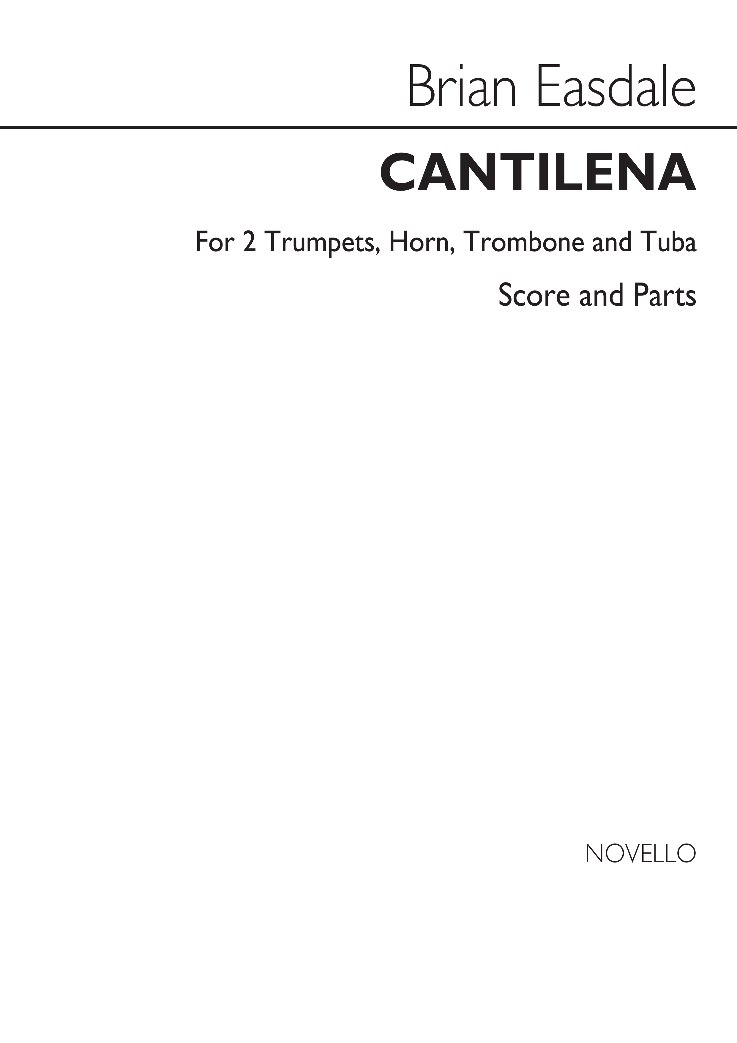 Brian Easdale: Cantilena: Brass Ensemble: Score and Parts