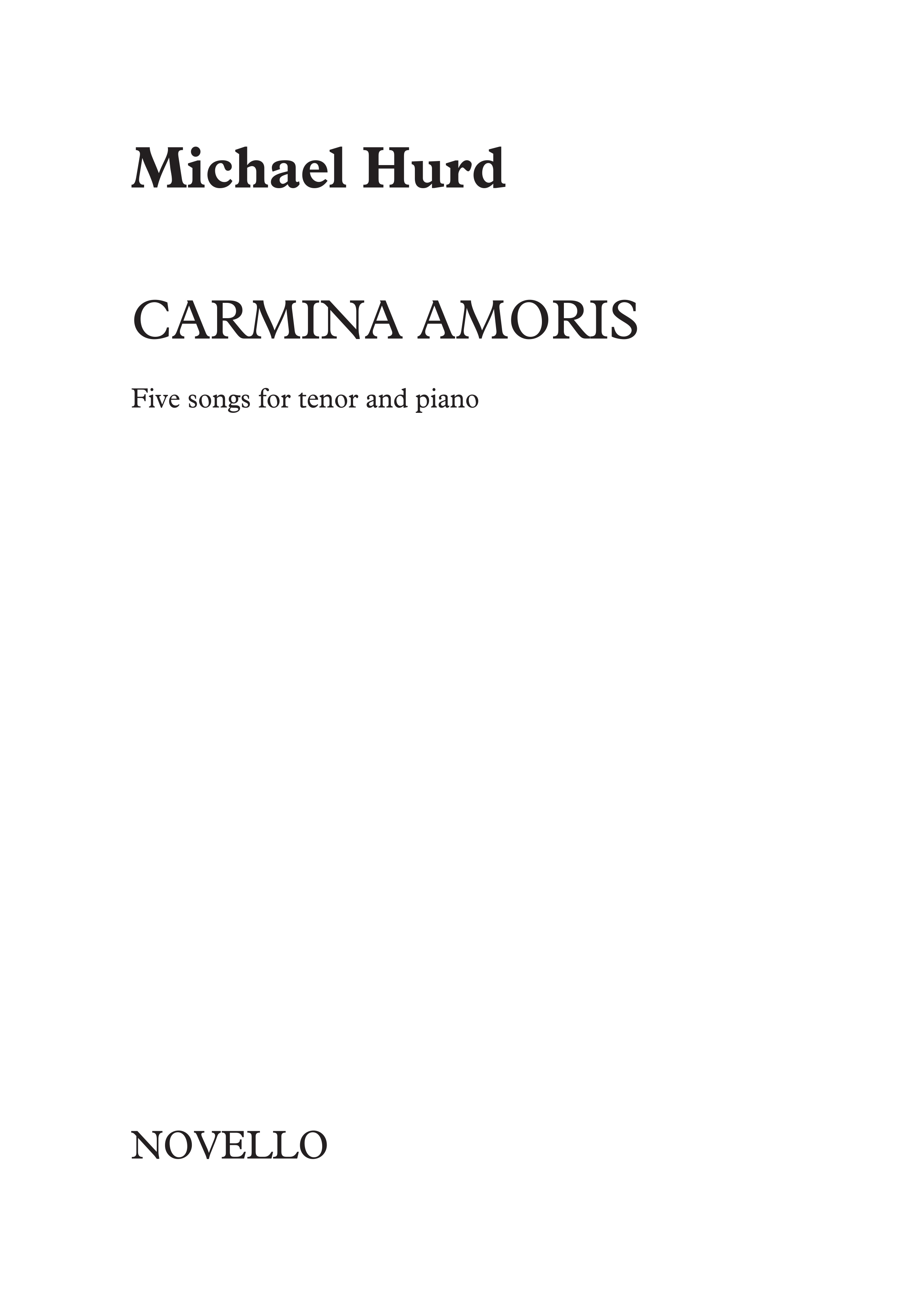 Michael Hurd: Carmina Amoris: Tenor: Vocal Work