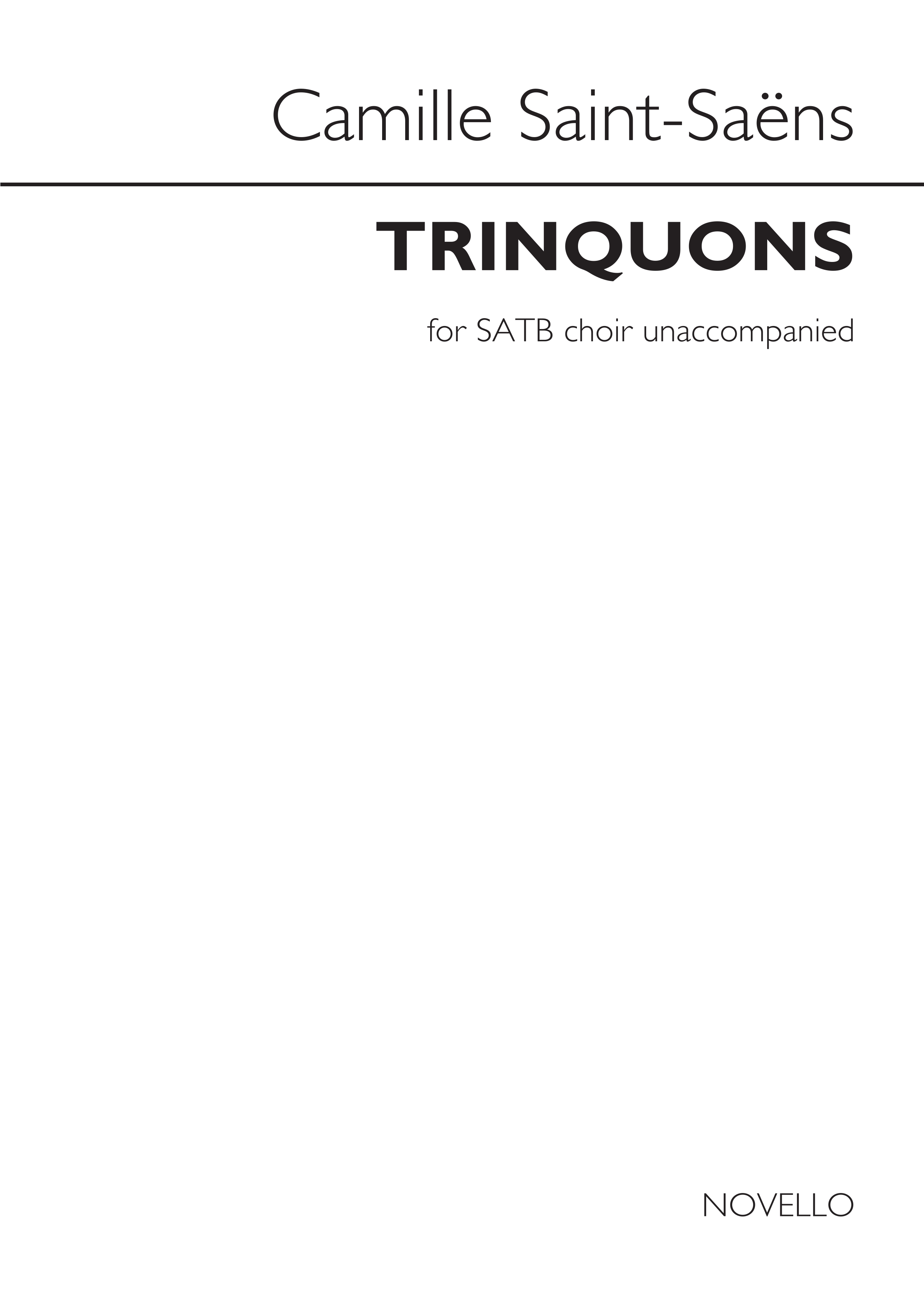 Camille Saint-Saëns: Trinquons: SATB: Vocal Score