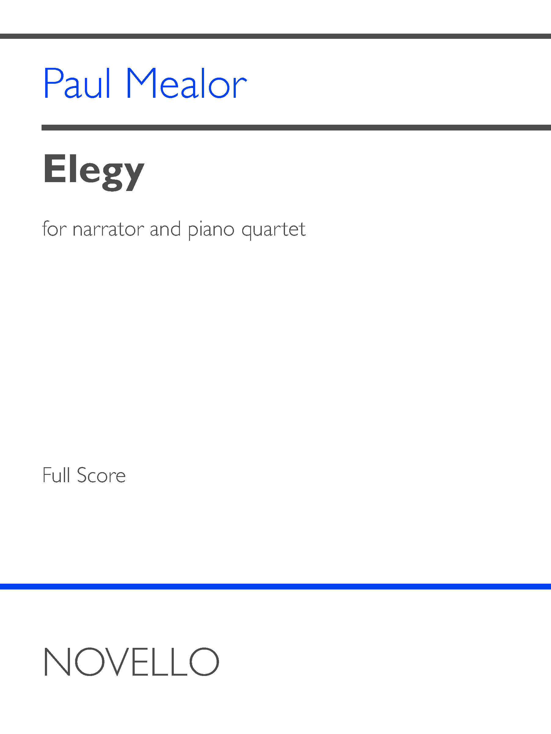 Paul Mealor: Elegy: Score/Parts
