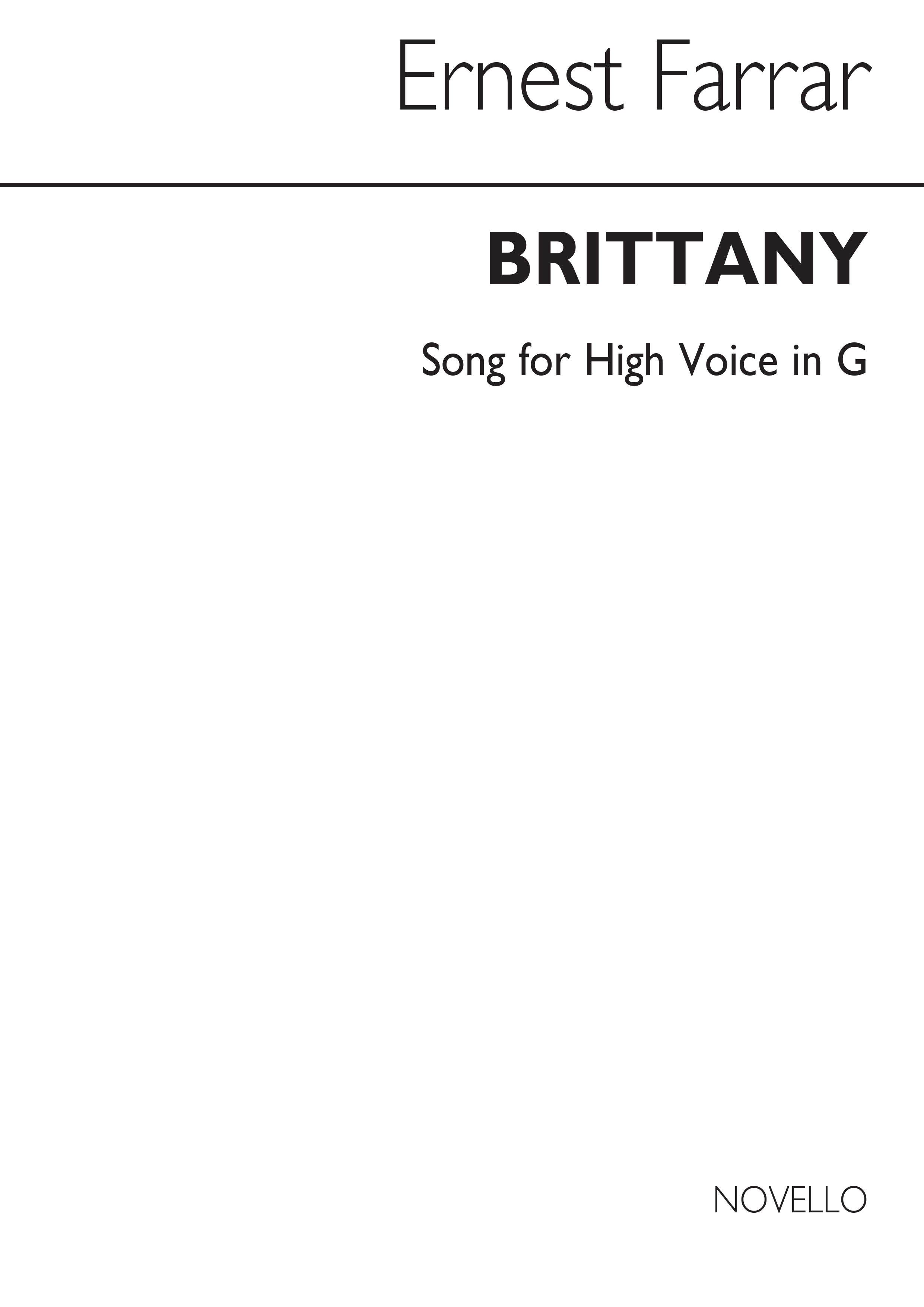 Brittany In G High Voice: Voice: Vocal Score