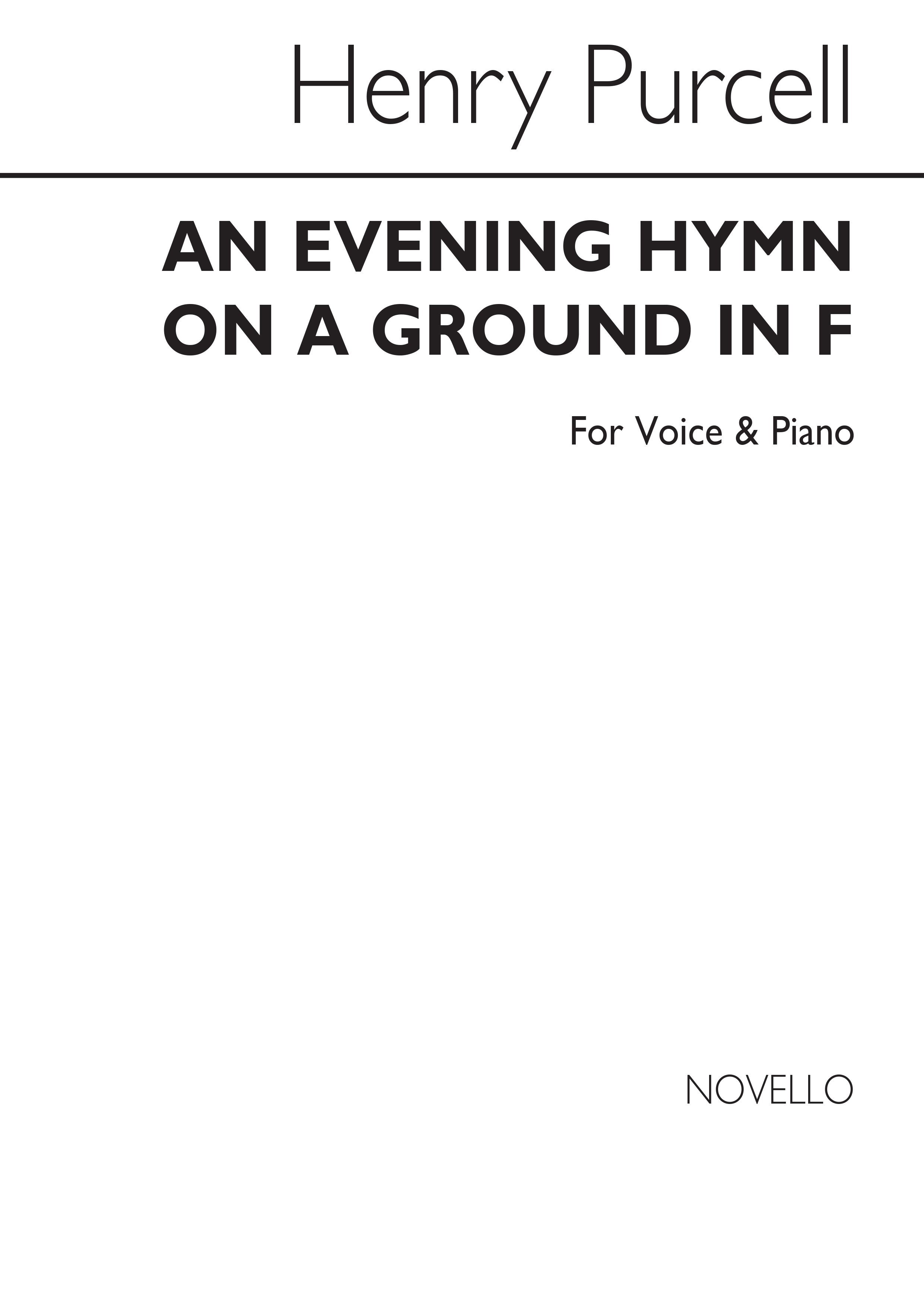 Henry Purcell: Evening Hymn On A Ground (Voice/Piano): Voice: Vocal Work