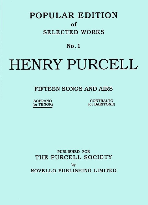 Henry Purcell: 15 Songs And Airs Set 1 (Soprano Or Tenor): High Voice: Vocal