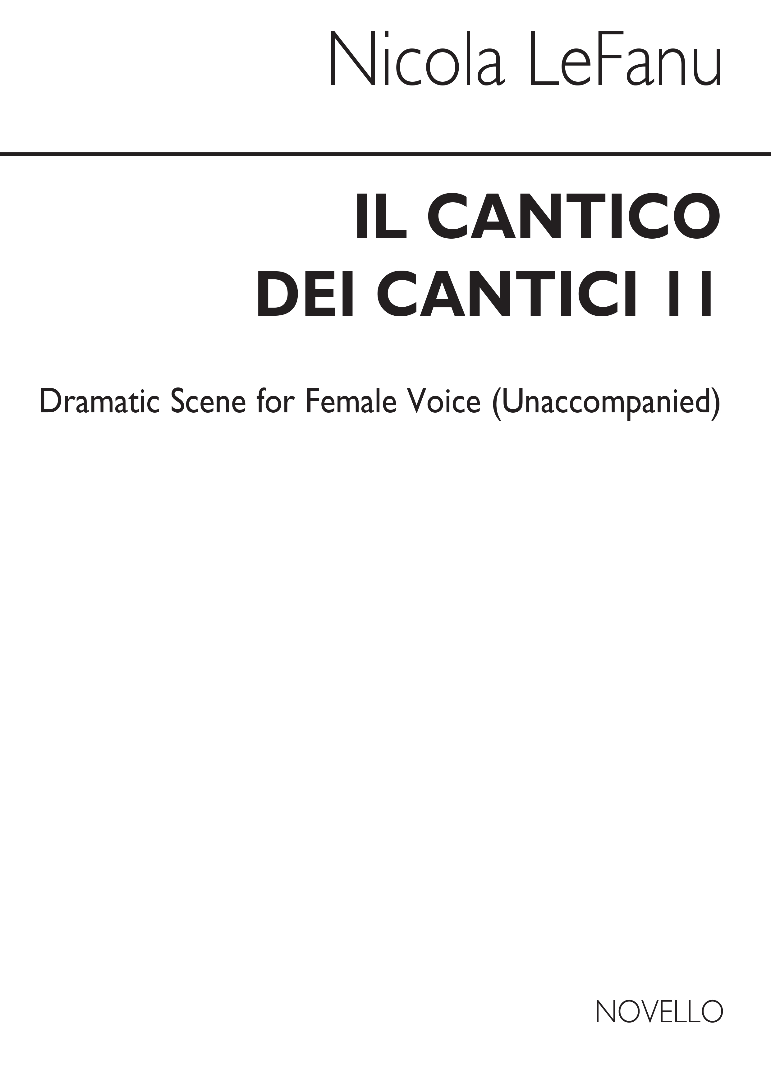 Nicola LeFanu: Il Cantico Dei Cantici II for Female Voice: Voice: Instrumental