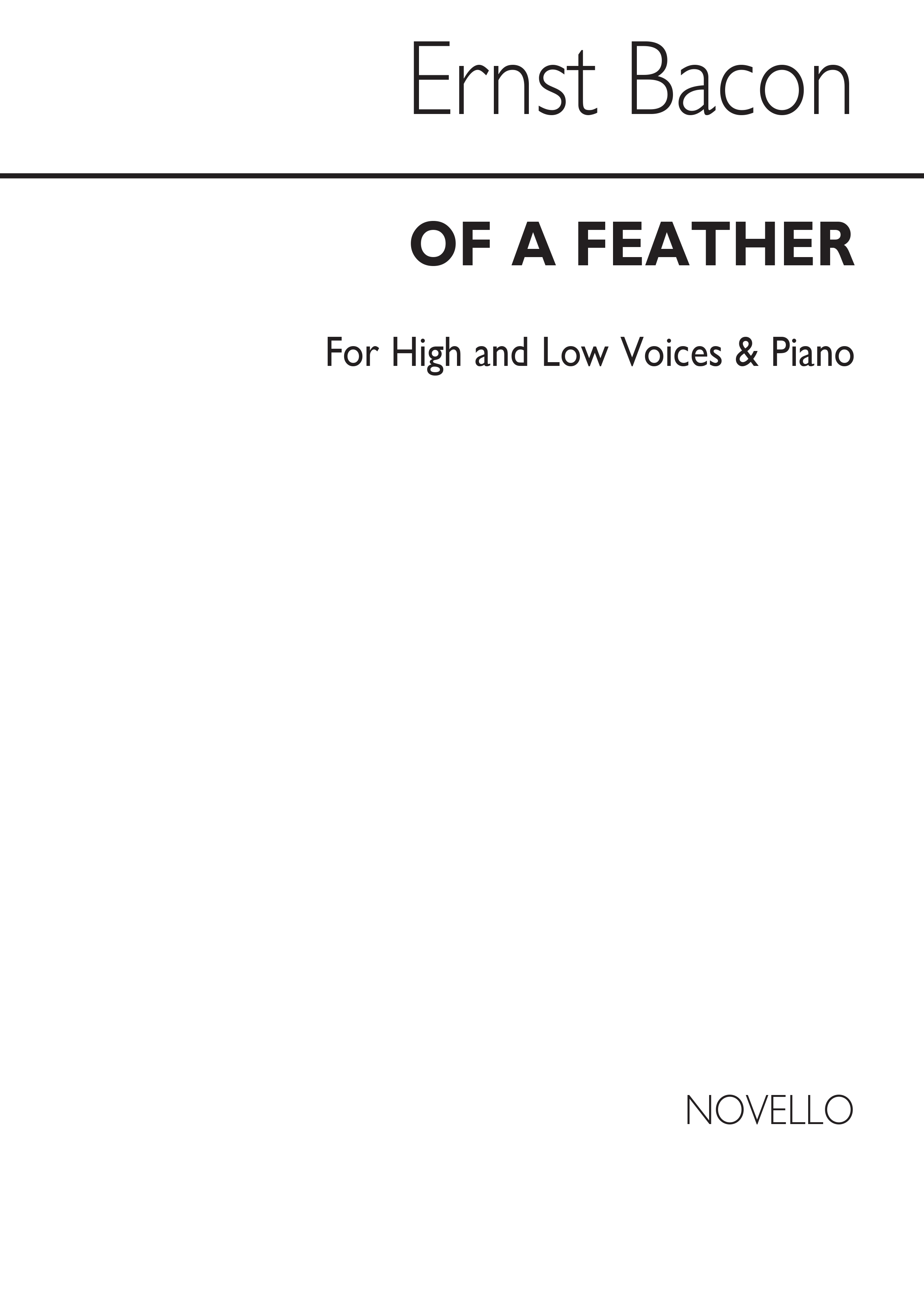 Ernst Bacon: Of A Feather - Five Songs for Two Sopranos: Soprano: Vocal Score