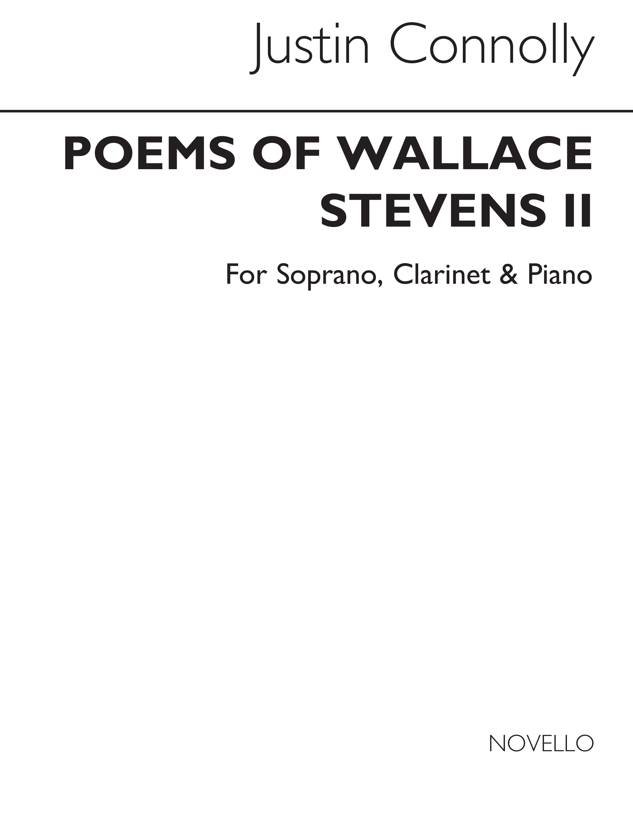 Justin Connolly: Poems Of Wallace Stevens (Parts): Clarinet: Instrumental Work