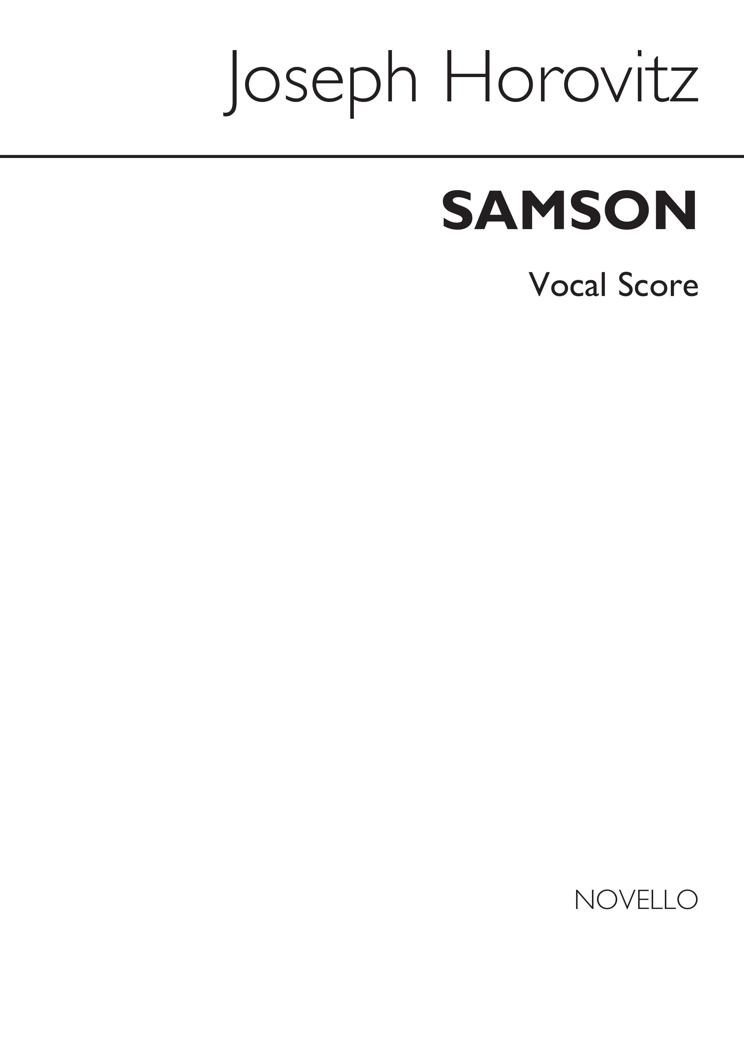 Joseph Horovitz: Samson: SATB: Vocal Score