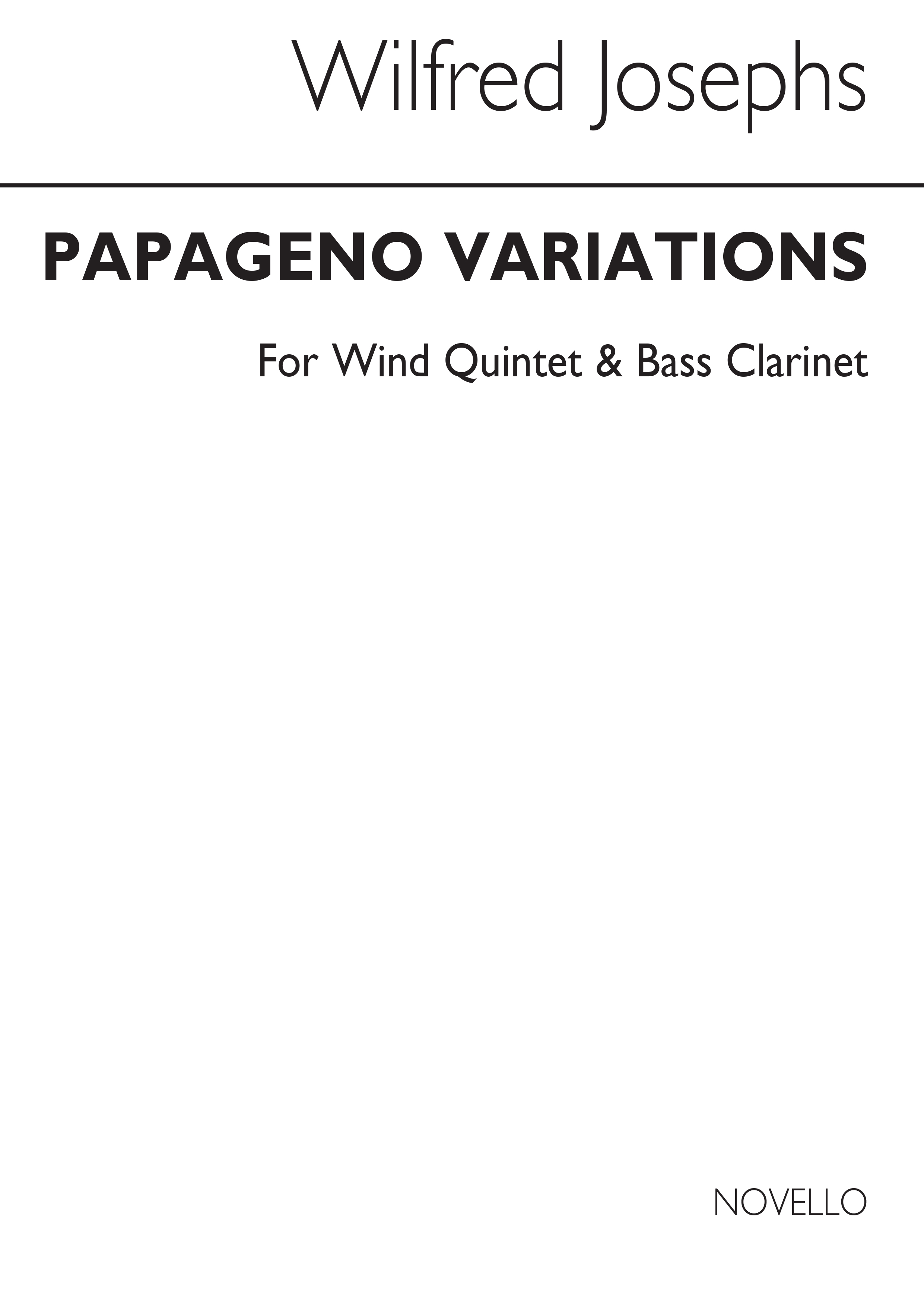 Wilfred Josephs: Papageno Variations Op.153: Wind Ensemble: Score