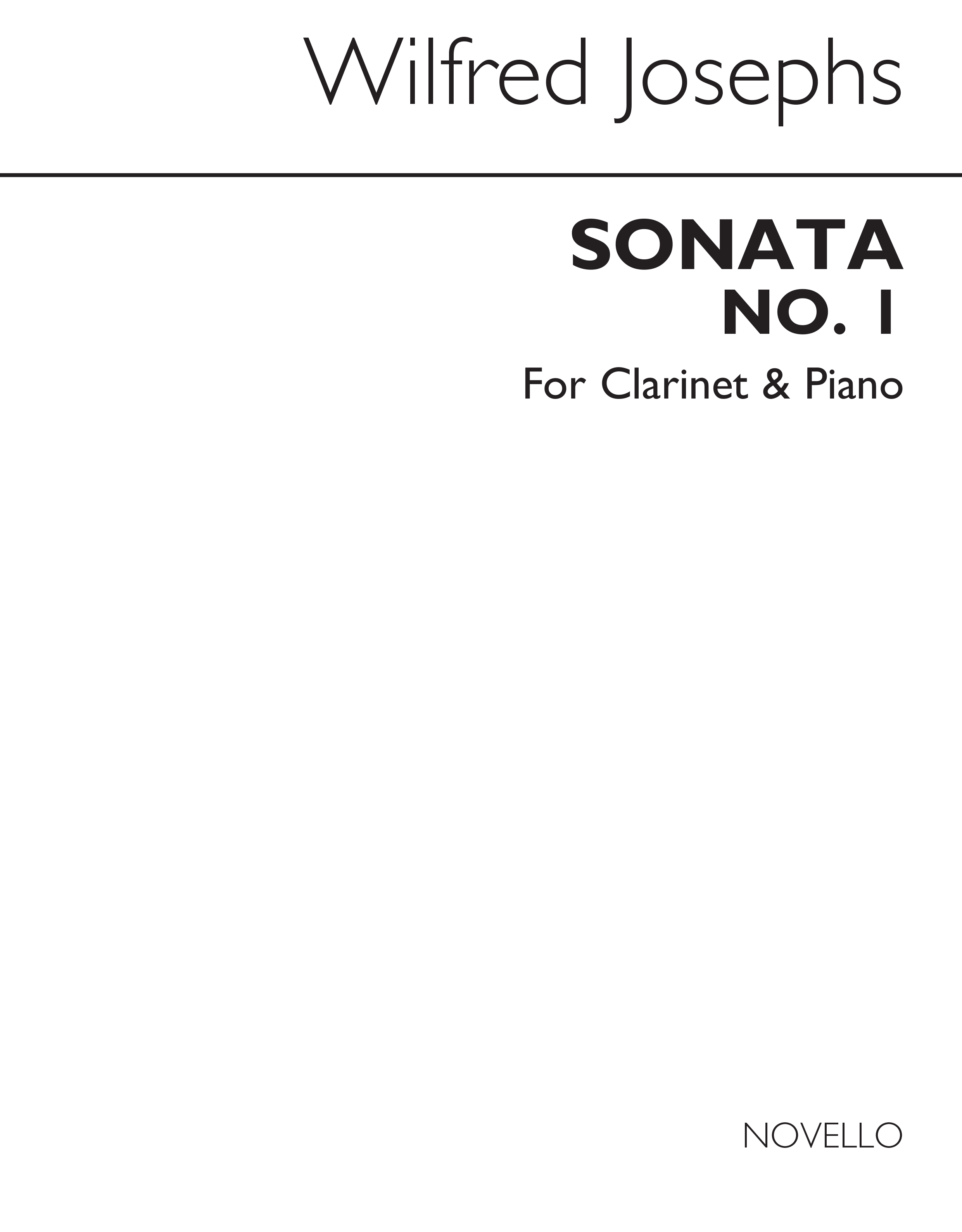 Wilfred Josephs: Sonata No.1 For Clarinet And P.: Clarinet: Instrumental Work