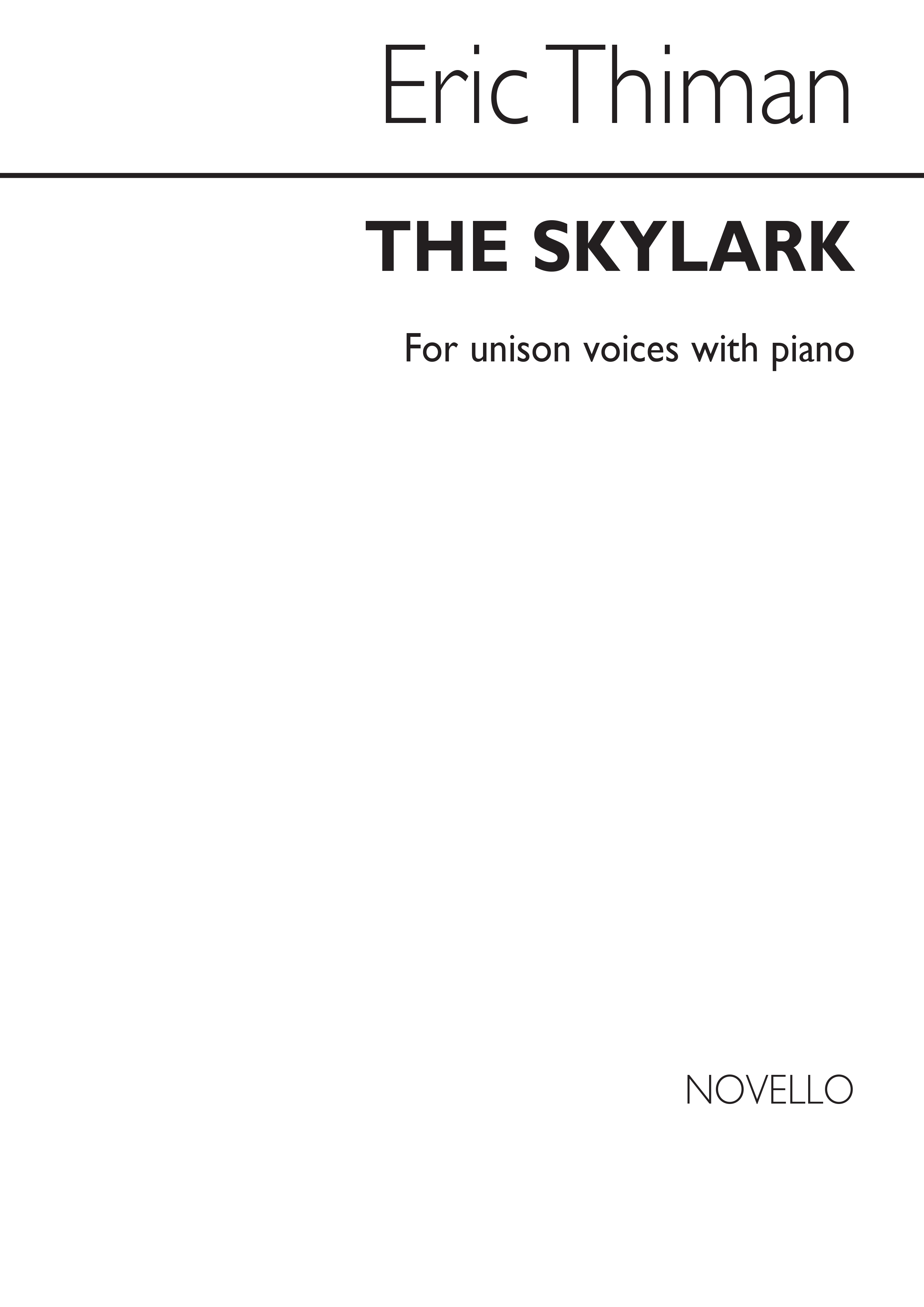Eric Thiman: The Skylark: Voice: Vocal Score
