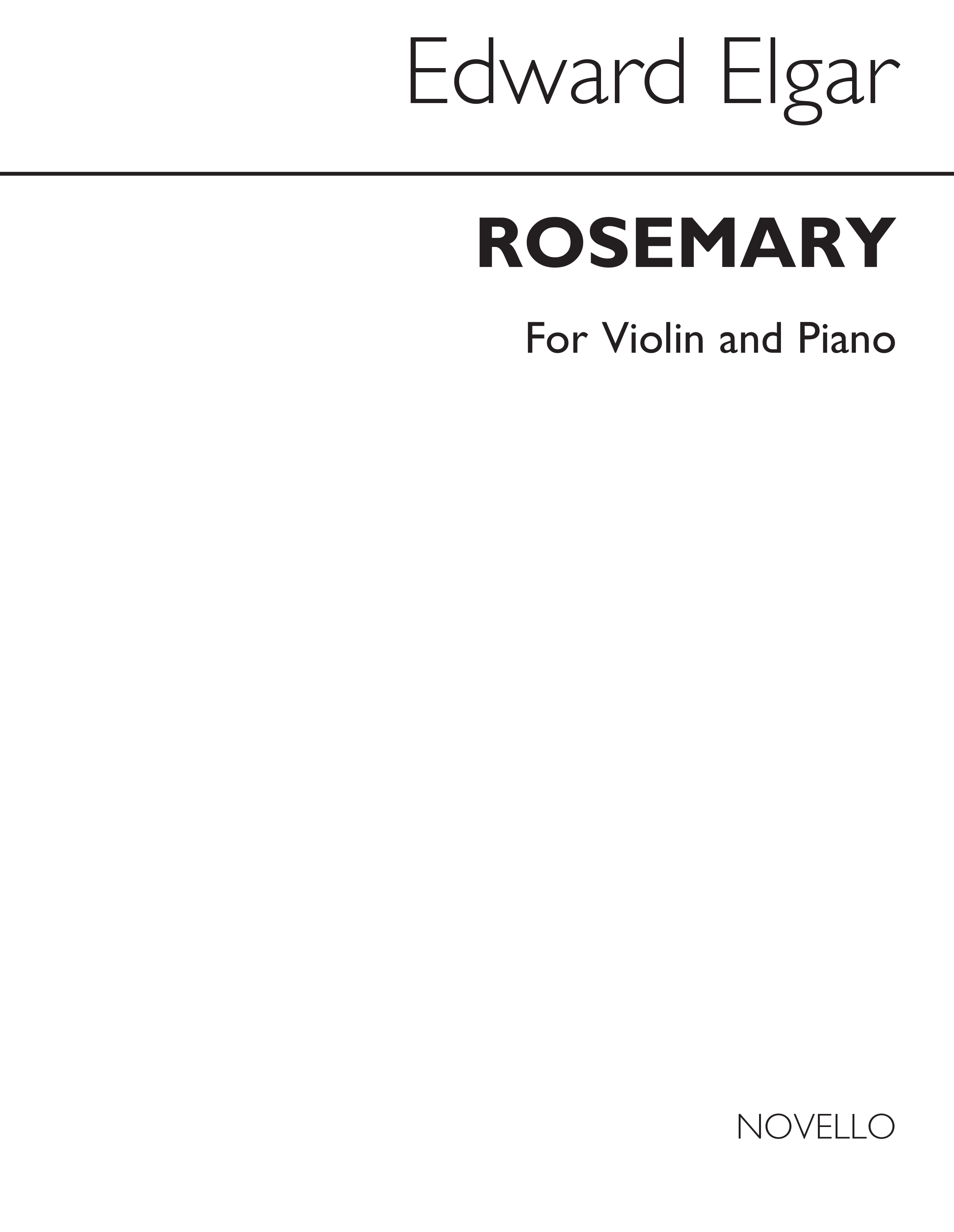 Edward Elgar: Rosemary ('Thats For Remembrance'): Violin: Single Sheet