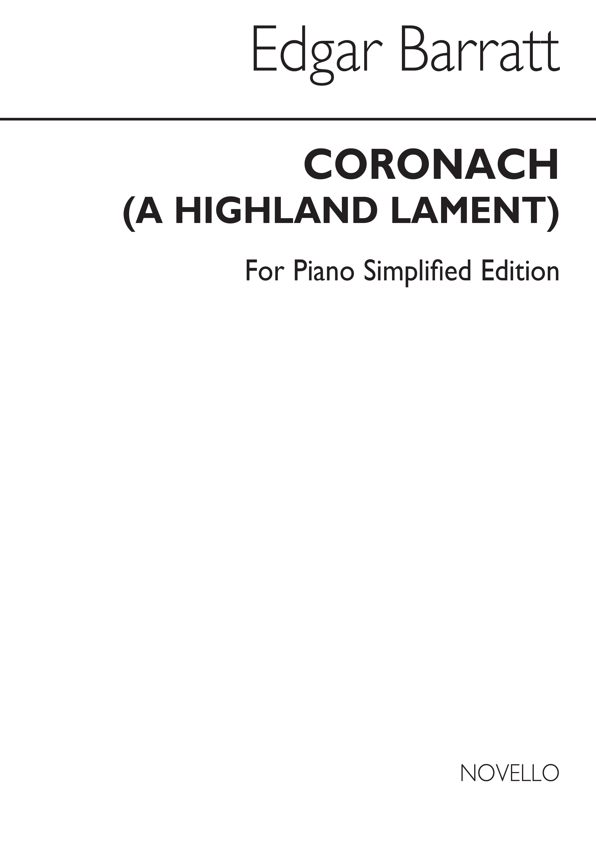 Edgar Barratt: Coronach (Simplified Version): Piano: Instrumental Work
