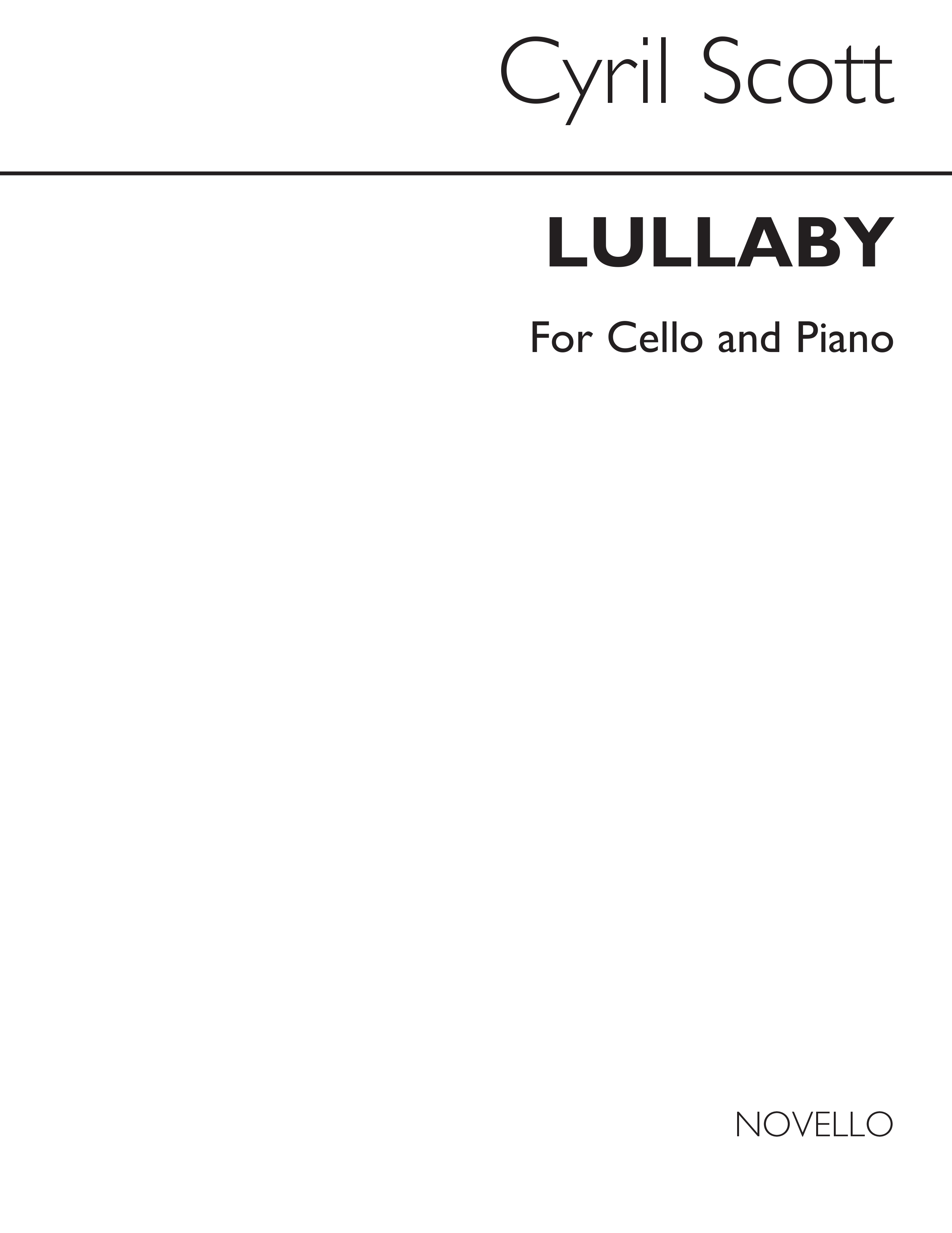 Cyril Scott: Lullaby Op.57 No.2 for Cello and Piano: Cello: Instrumental Work