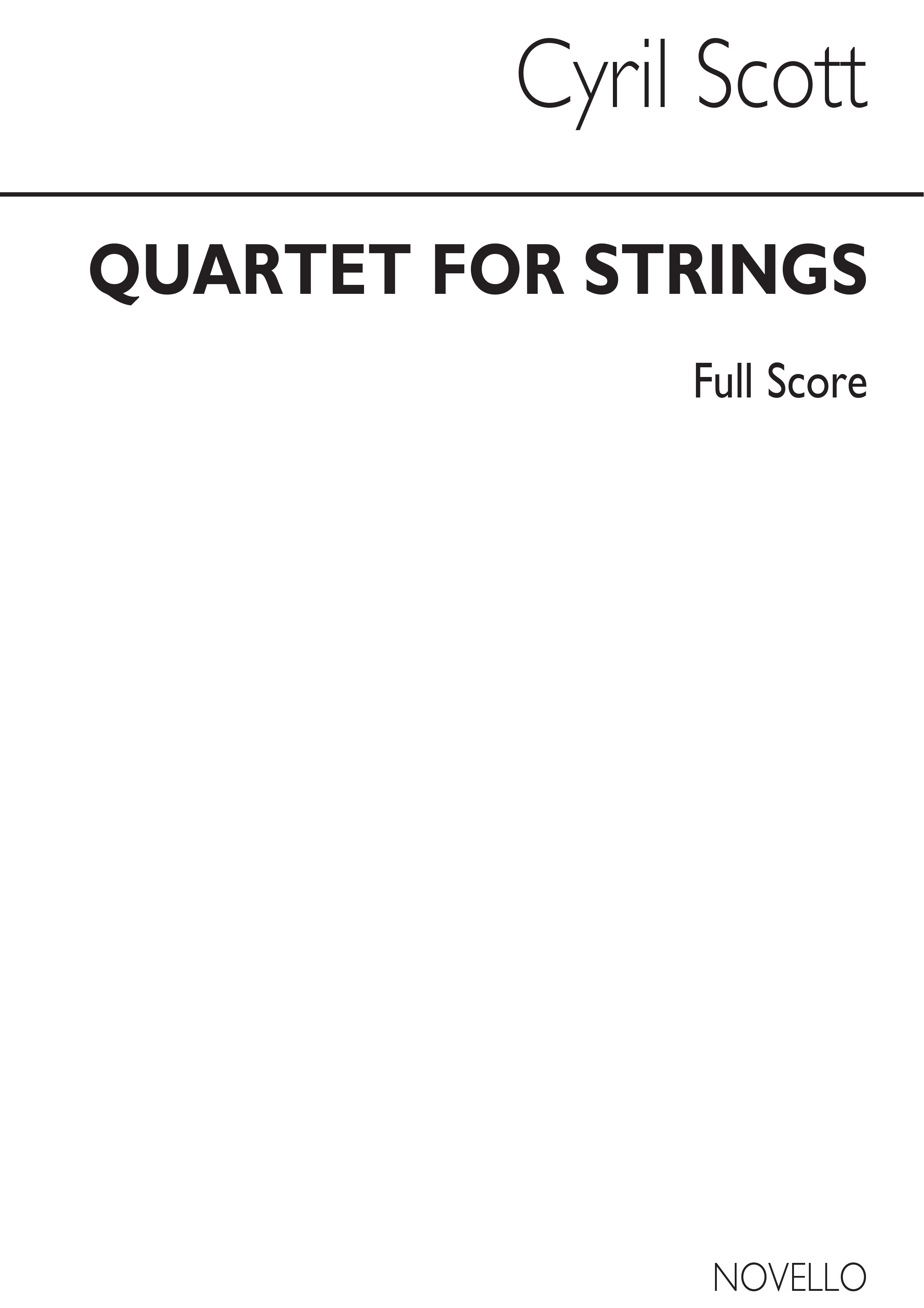 Cyril Scott: String Quartet No.1: String Quartet: Score