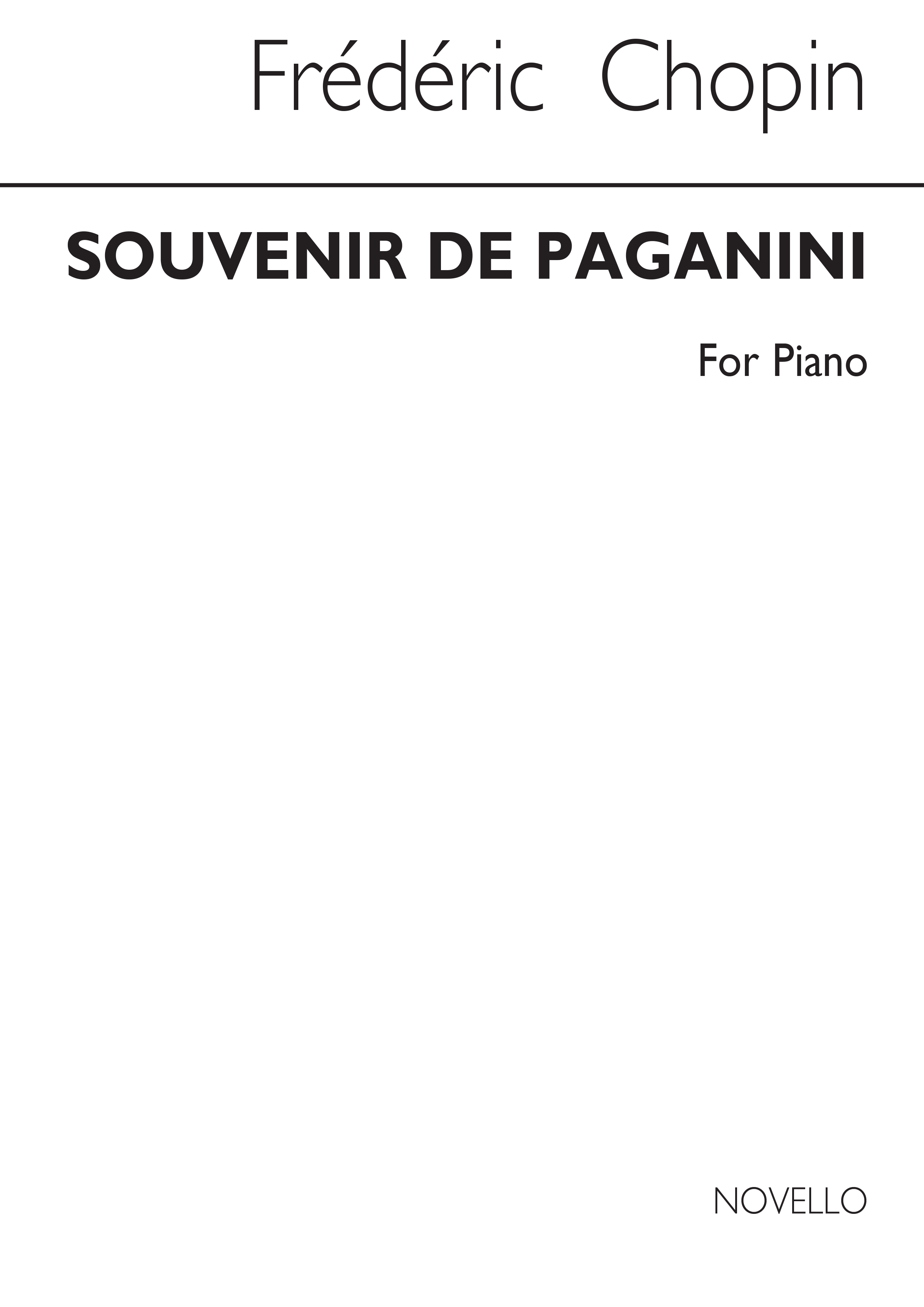 Frdric Chopin: Souvenir De Paganini: Piano: Instrumental Work
