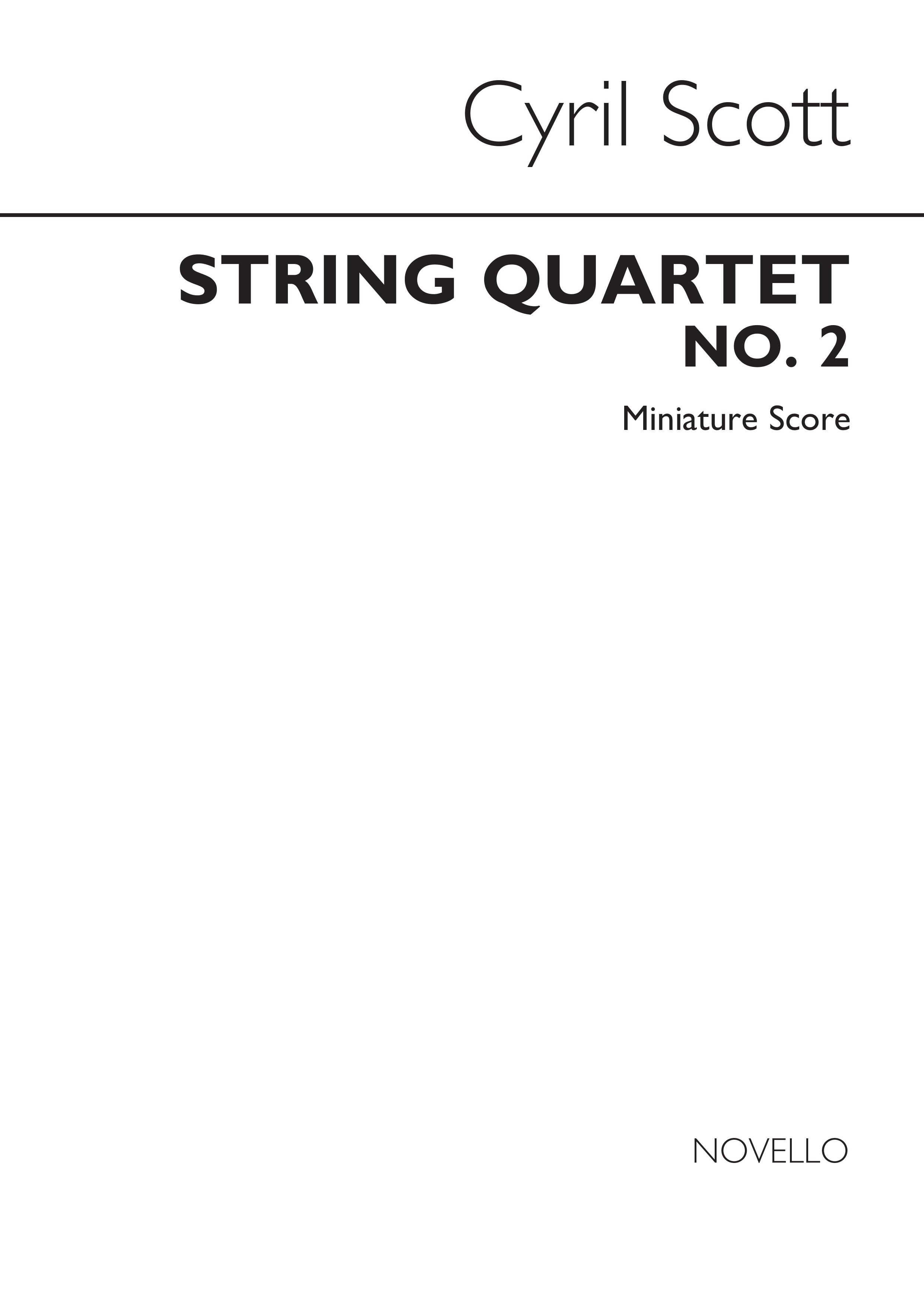 Cyril Scott: String Quartet No.2: String Quartet: Score