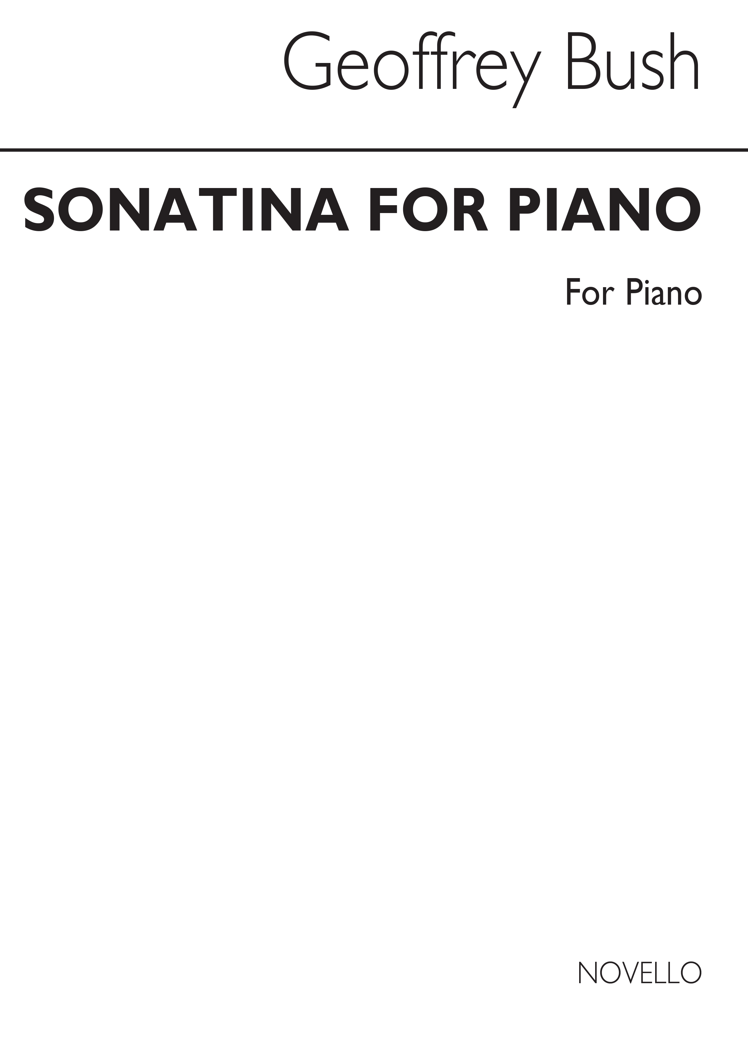 Geoffrey Bush: Sonatina For Piano: Piano: Instrumental Work