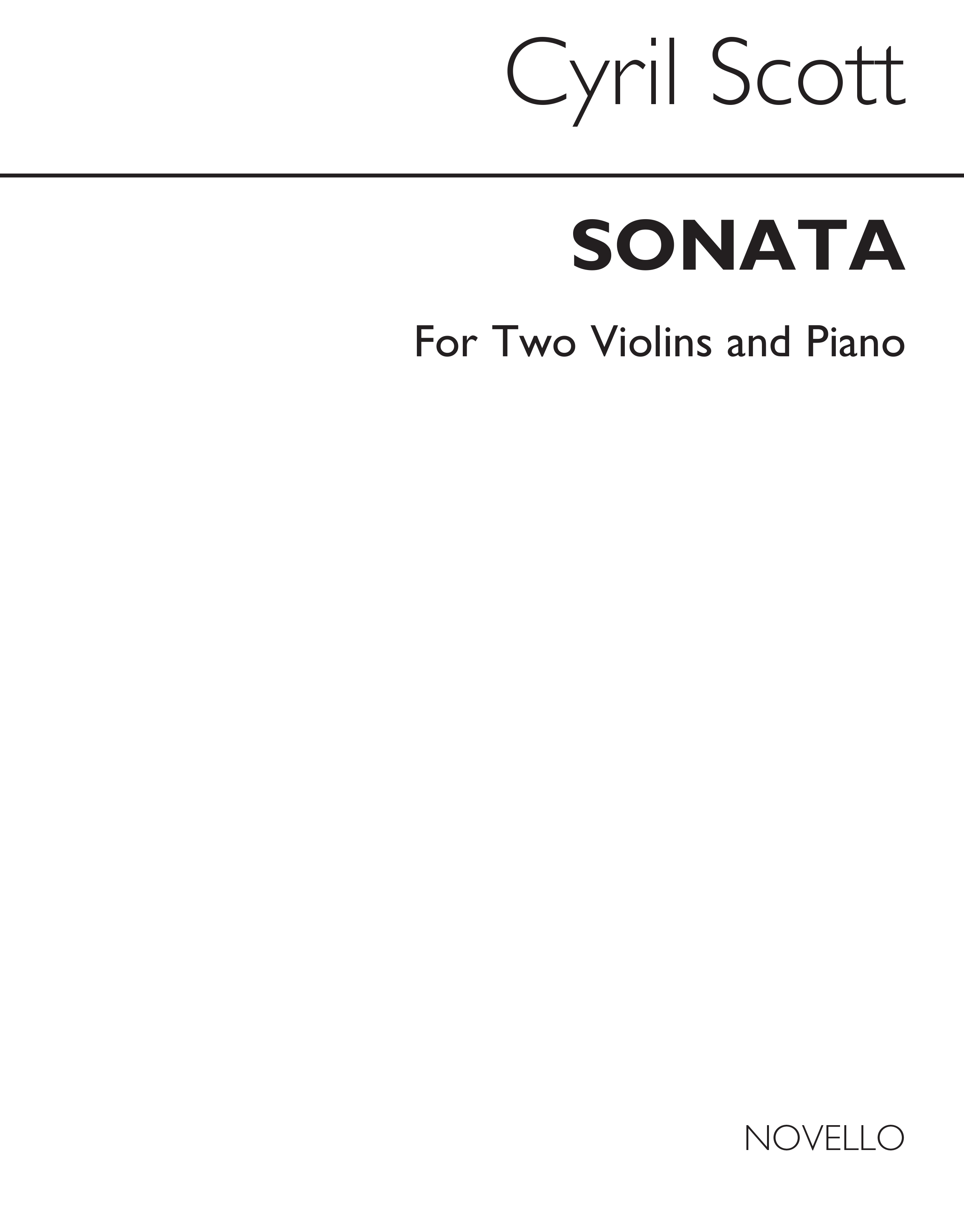 Cyril Scott: Sonata For Two Violins And Piano: Violin: Score