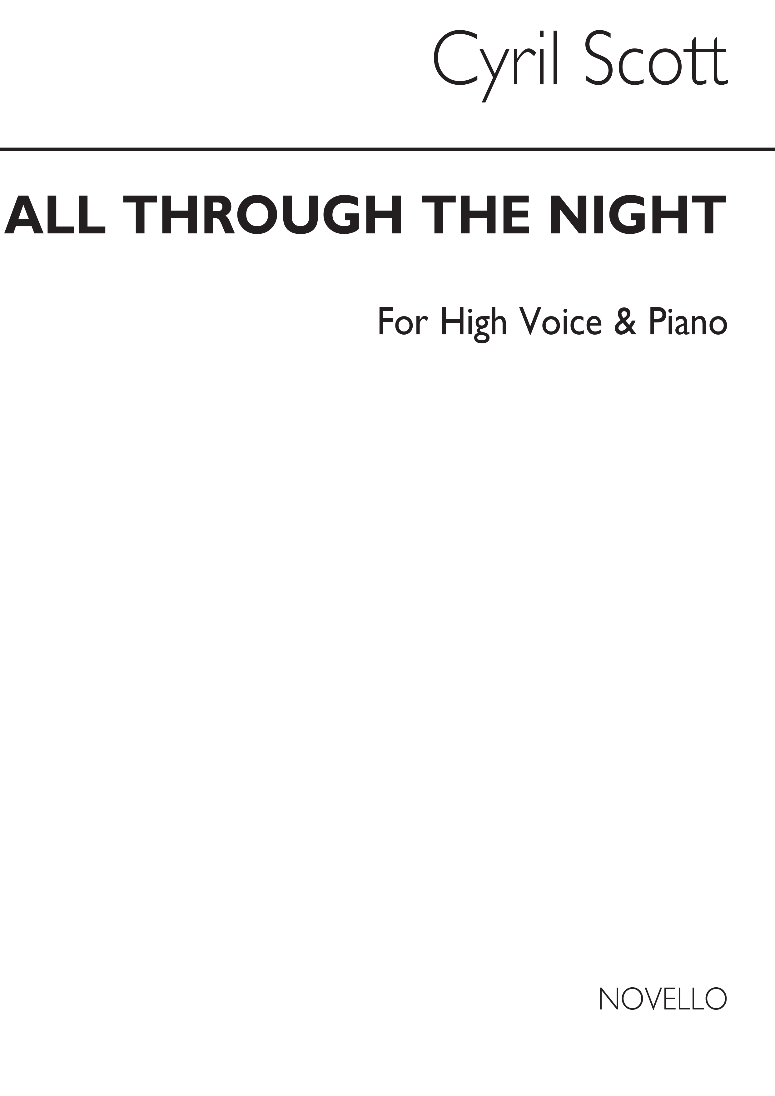 Cyril Scott: All Through The Night (Key-b Flat): High Voice: Vocal Work