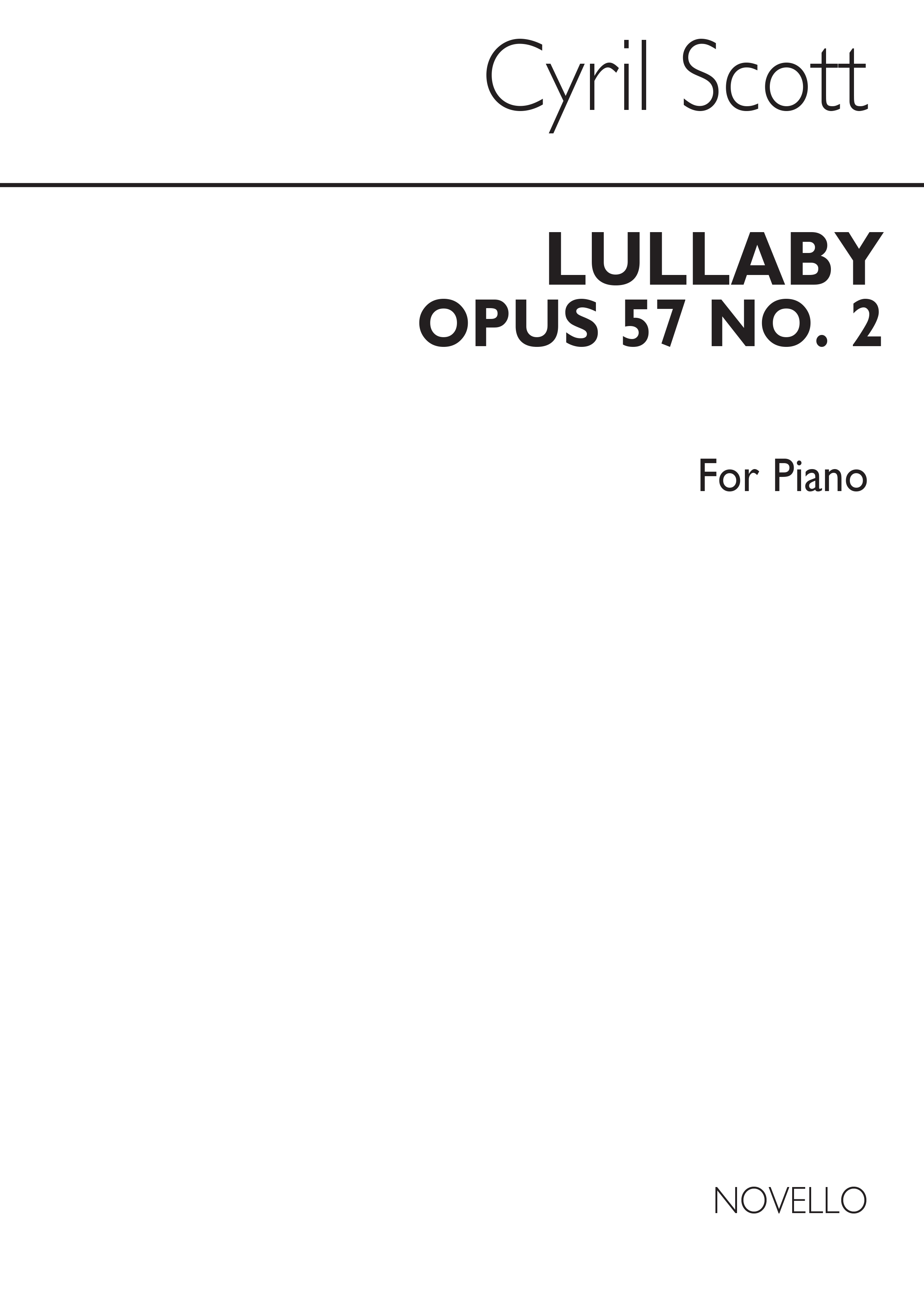 Cyril Scott: Lullaby Op57 No.2 Piano: Piano: Instrumental Work