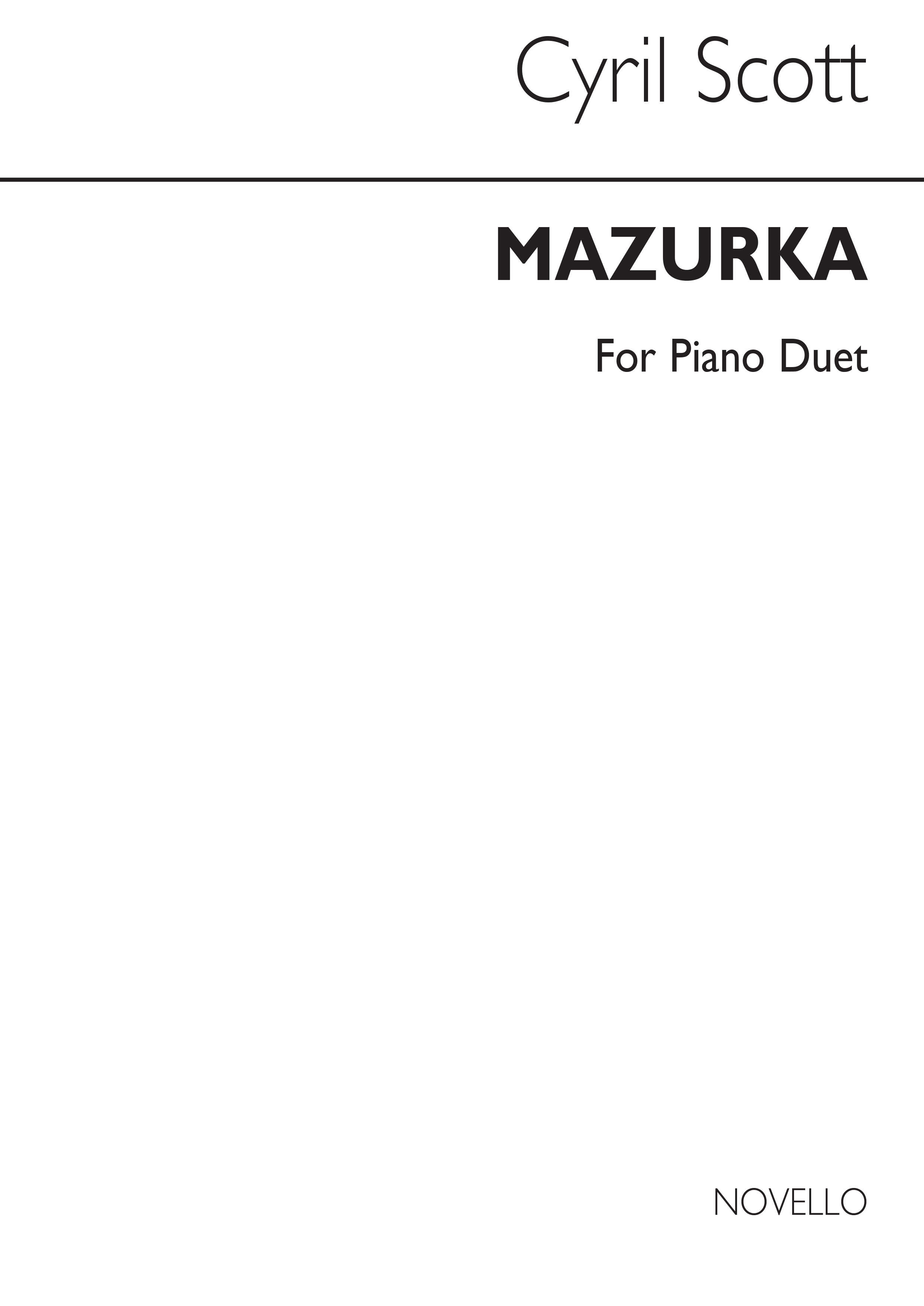 Cyril Scott: Mazurka Op67 No.1 Piano Duet: Piano Duet: Instrumental Work