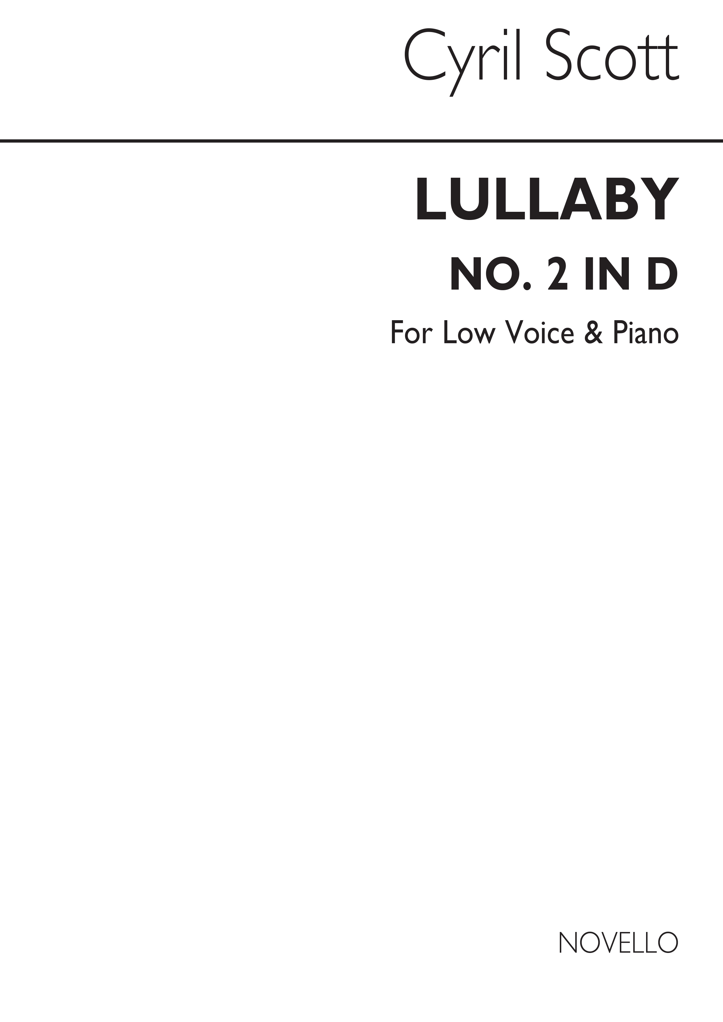 Cyril Scott: Lullaby Op.57 No.2 In Db: Low Voice: Instrumental Work