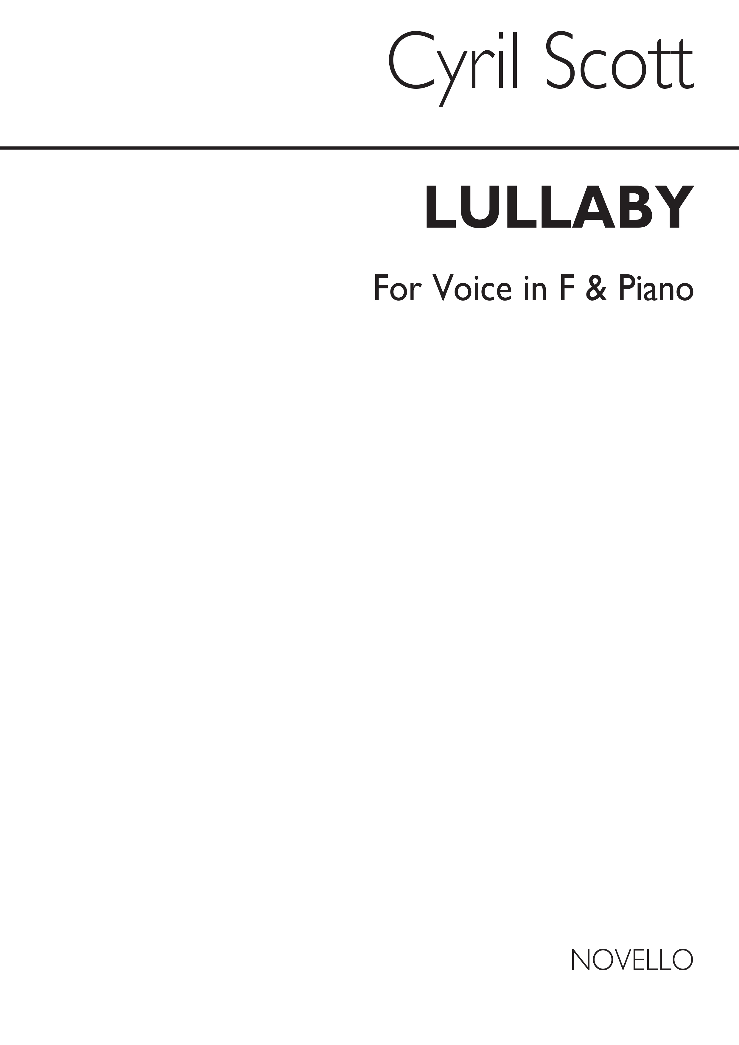 Cyril Scott: Lullaby Op.57 No.2 In F: High Voice: Instrumental Work