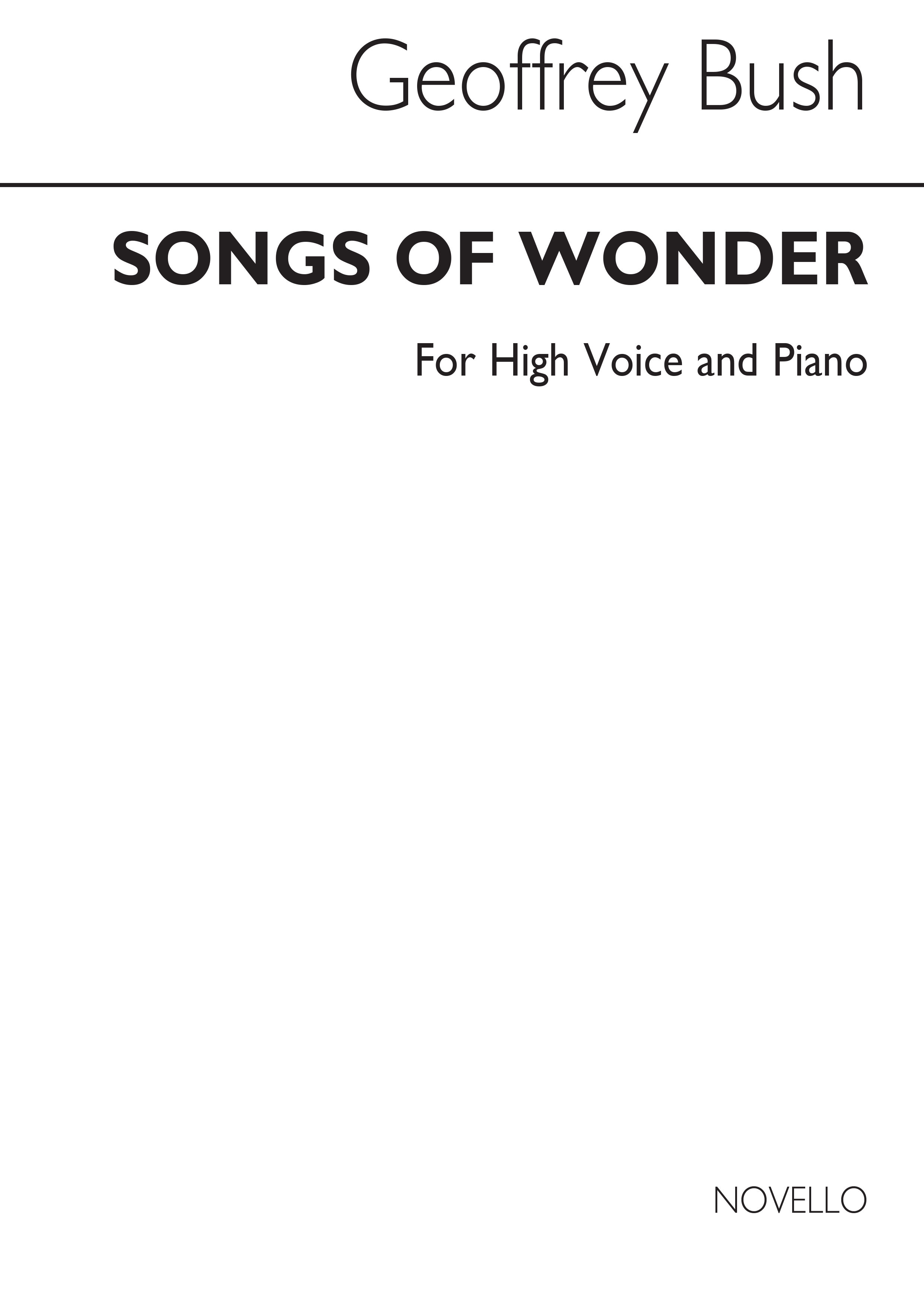 Geoffrey Bush: Songs Of Wonder for High Voice and Piano: High Voice: