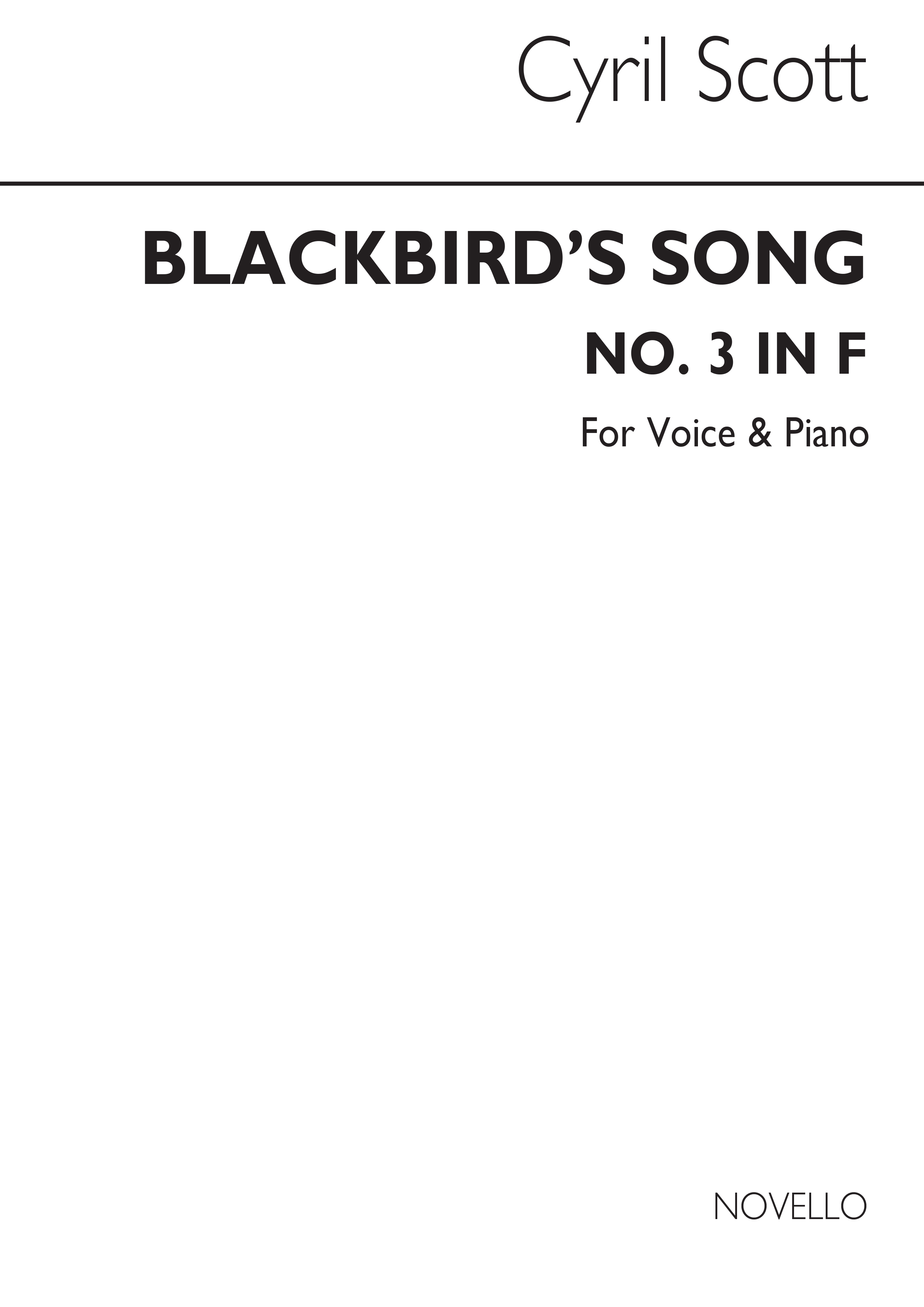 Cyril Scott: Blackbird's Song for High Voice and Piano acc.: Medium Voice: