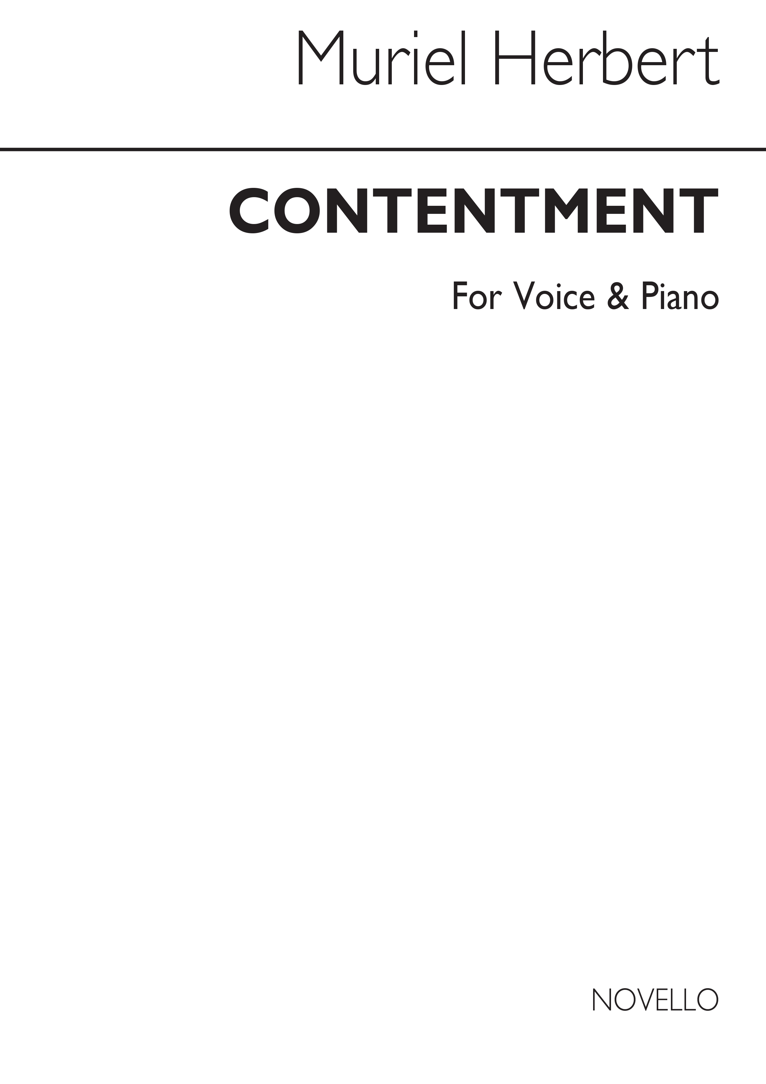 M. Herbert: M Contentment Low Voice And Piano (F Major): Low Voice: Vocal Work