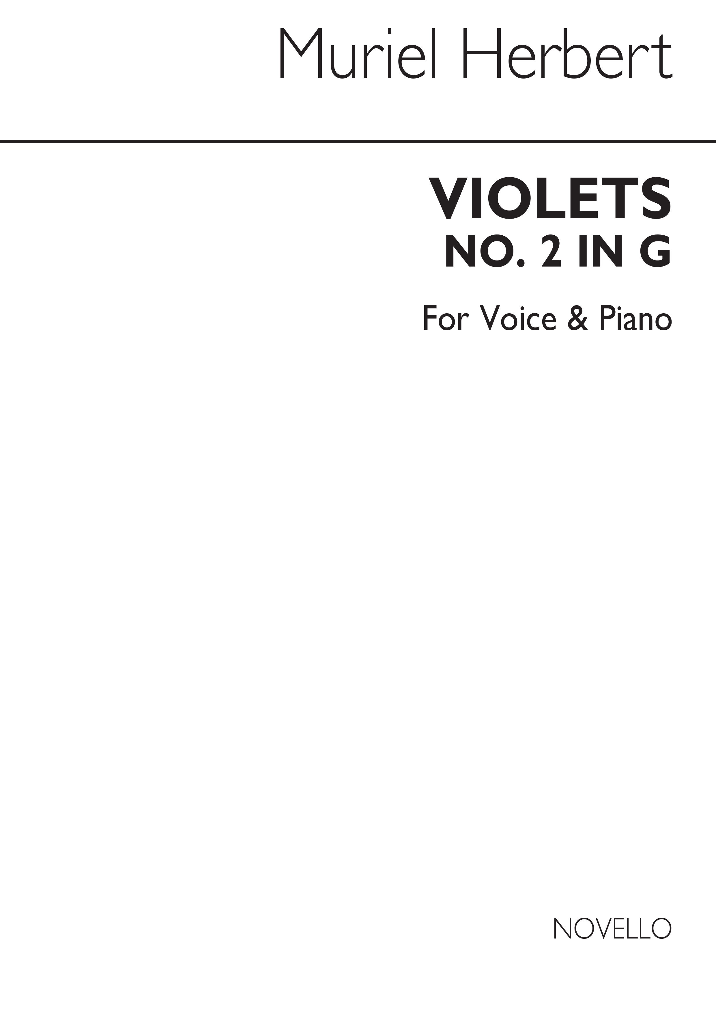 M. Herbert: M Violets High Voice And Piano (G Major): High Voice: Vocal Work