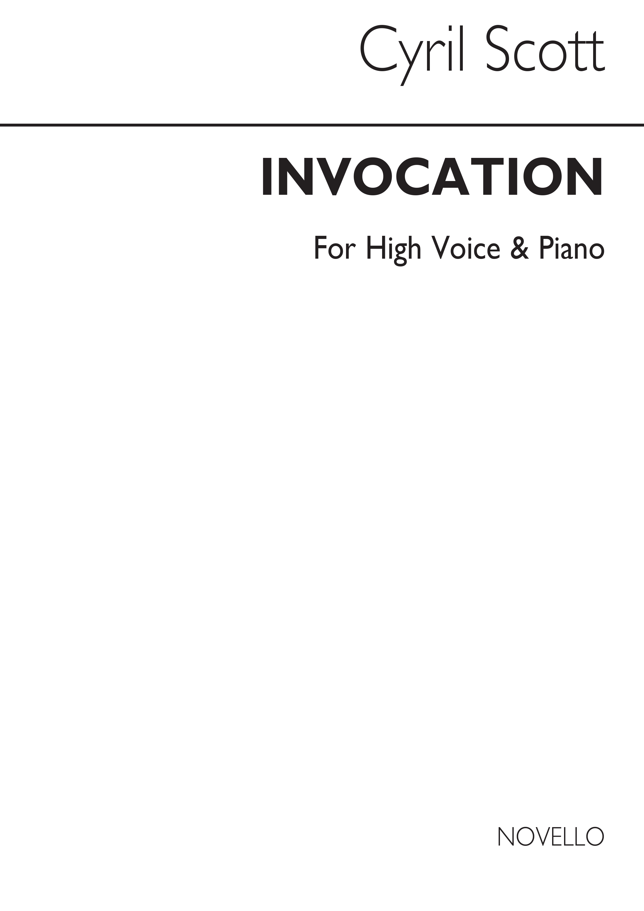 Cyril Scott: Invocation-high Voice/Piano (Key-f): High Voice: Vocal Work
