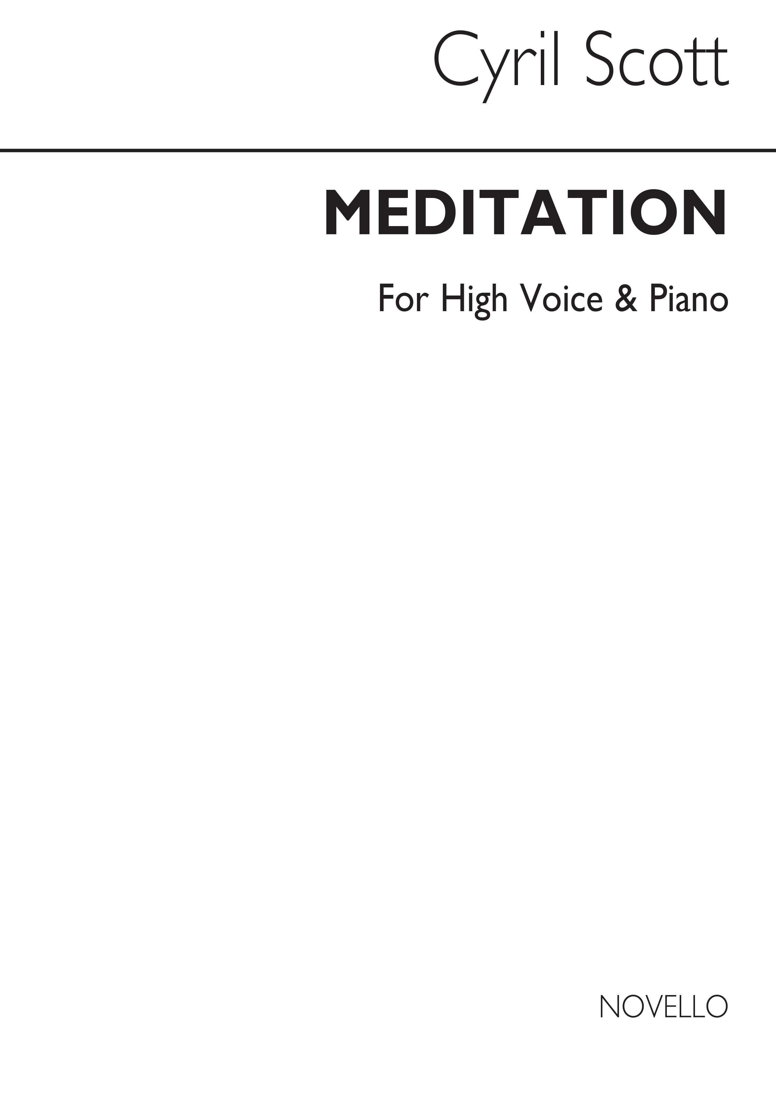 Cyril Scott: Meditation-high Voice/Piano (Key-c): High Voice: Vocal Work