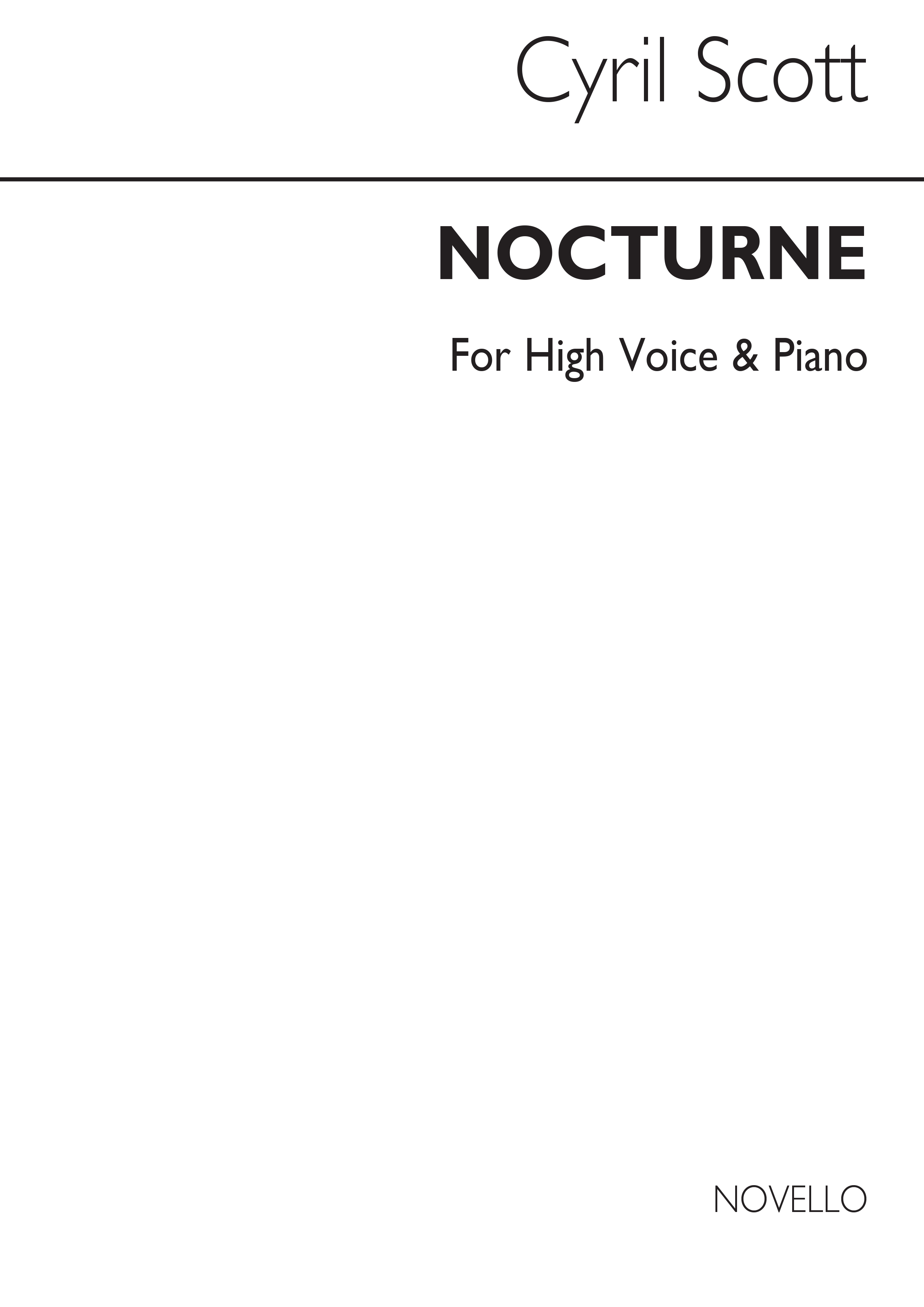 Cyril Scott: Nocturne-high Voice/Piano (Key-b): High Voice: Vocal Work